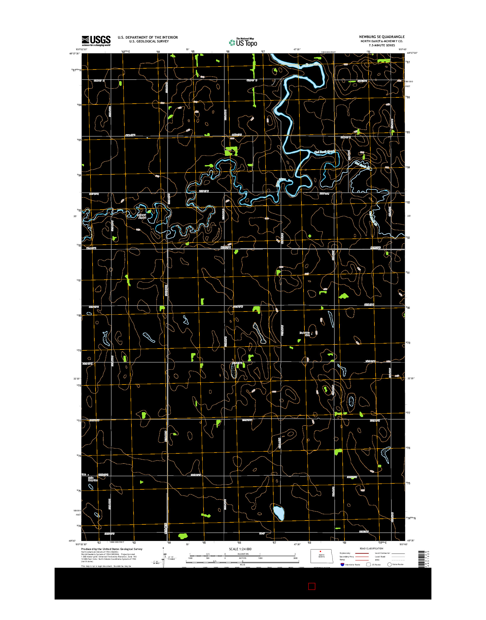 USGS US TOPO 7.5-MINUTE MAP FOR NEWBURG SE, ND 2014