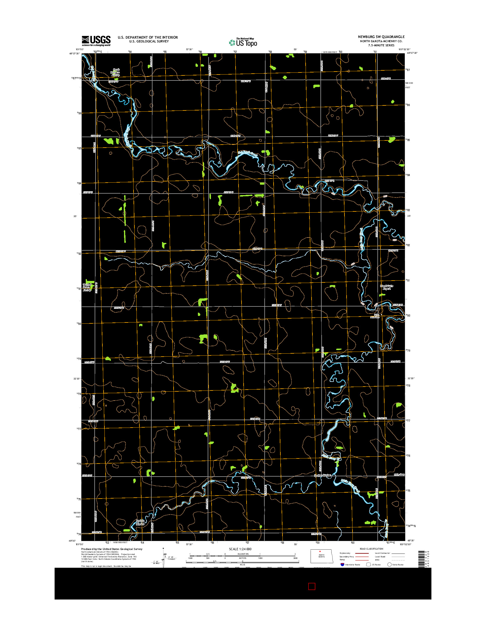 USGS US TOPO 7.5-MINUTE MAP FOR NEWBURG SW, ND 2014