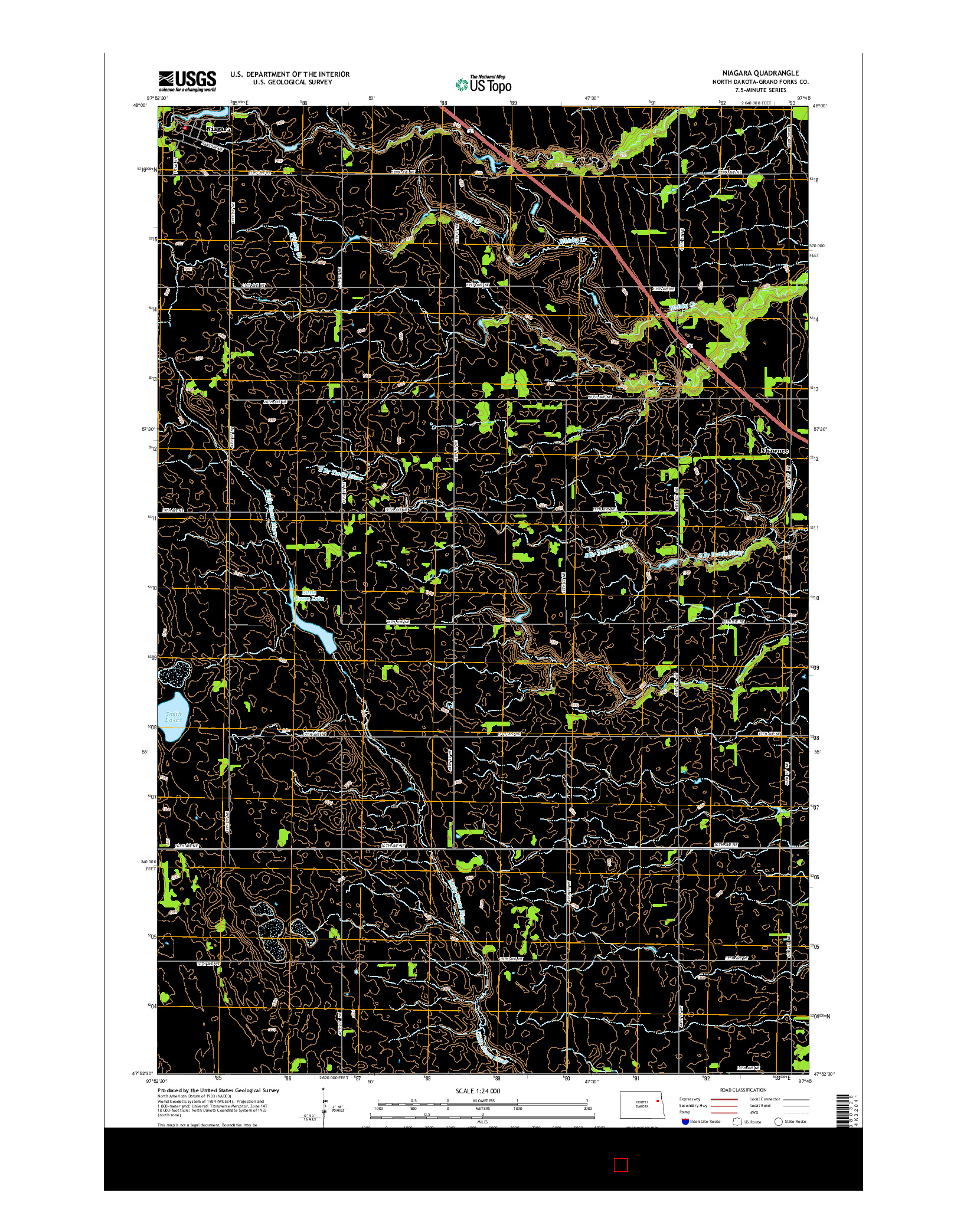 USGS US TOPO 7.5-MINUTE MAP FOR NIAGARA, ND 2014