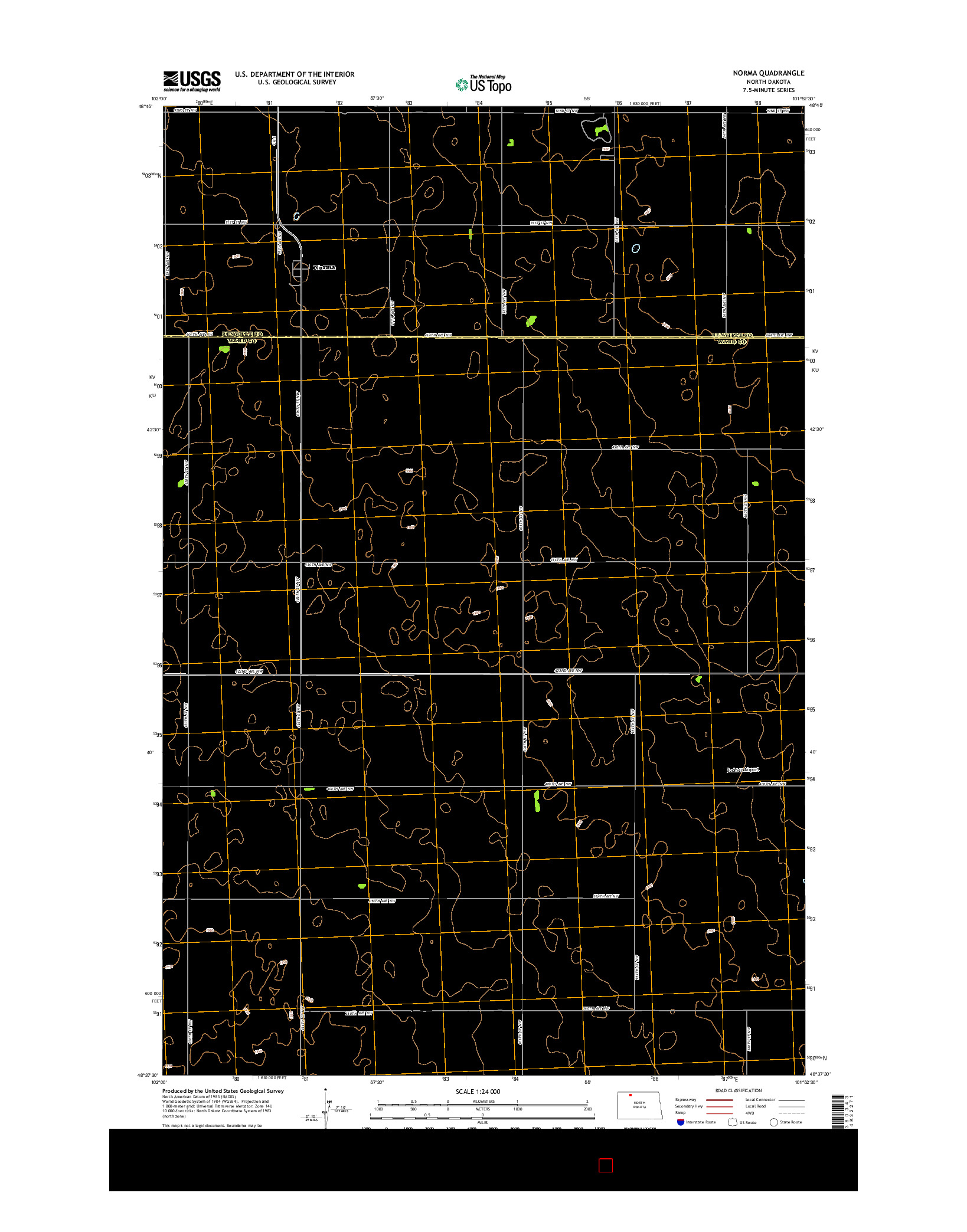 USGS US TOPO 7.5-MINUTE MAP FOR NORMA, ND 2014