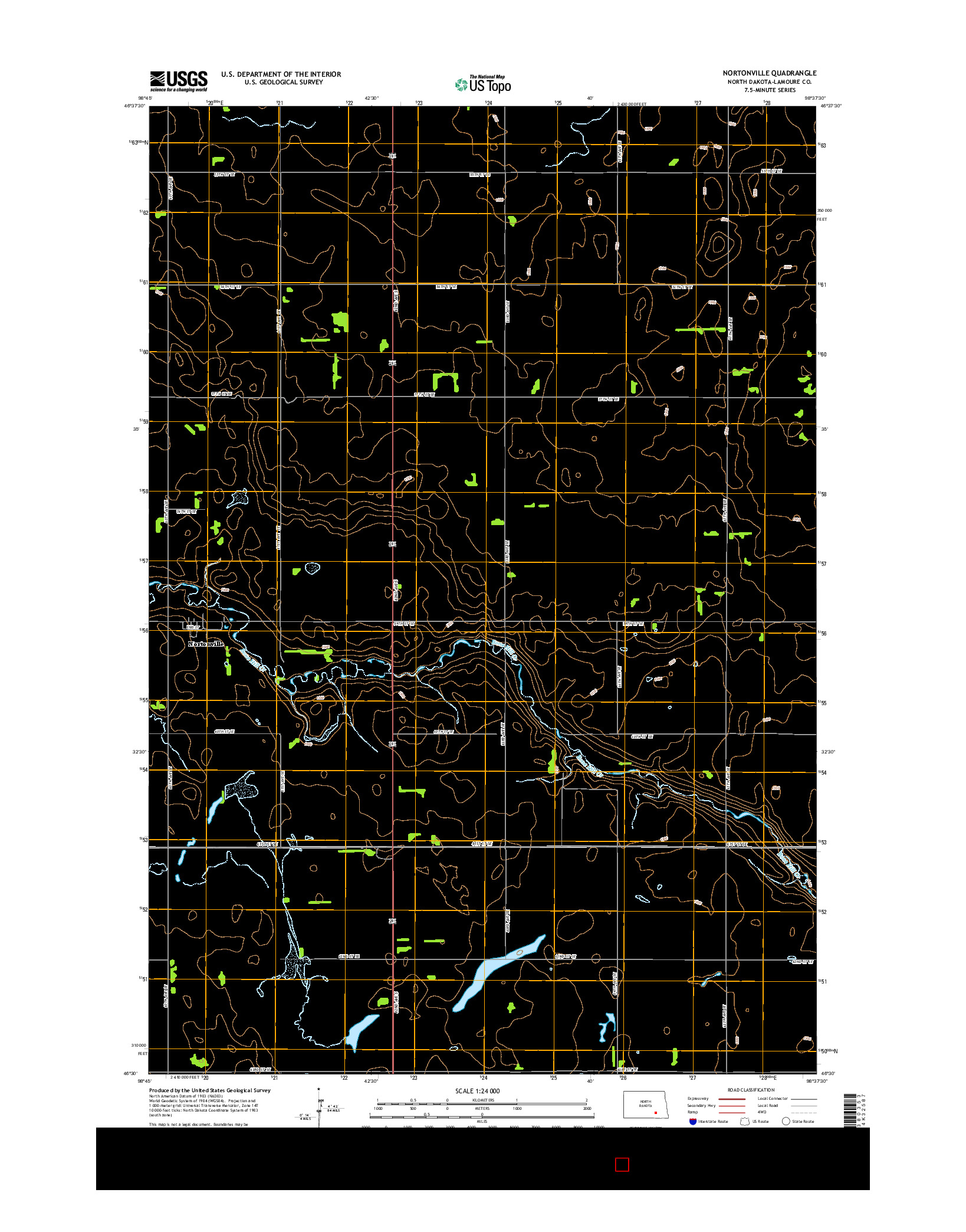 USGS US TOPO 7.5-MINUTE MAP FOR NORTONVILLE, ND 2014