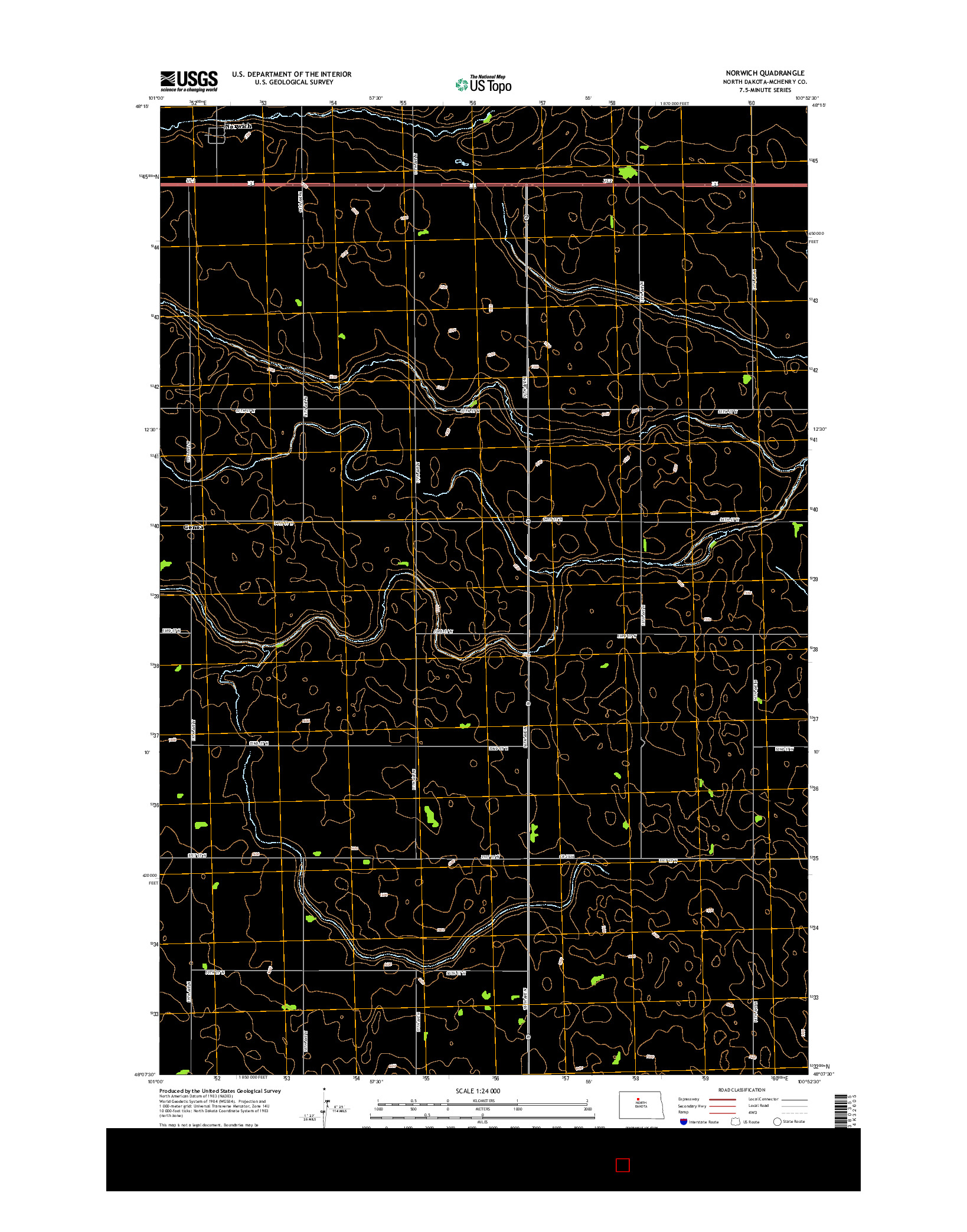 USGS US TOPO 7.5-MINUTE MAP FOR NORWICH, ND 2014