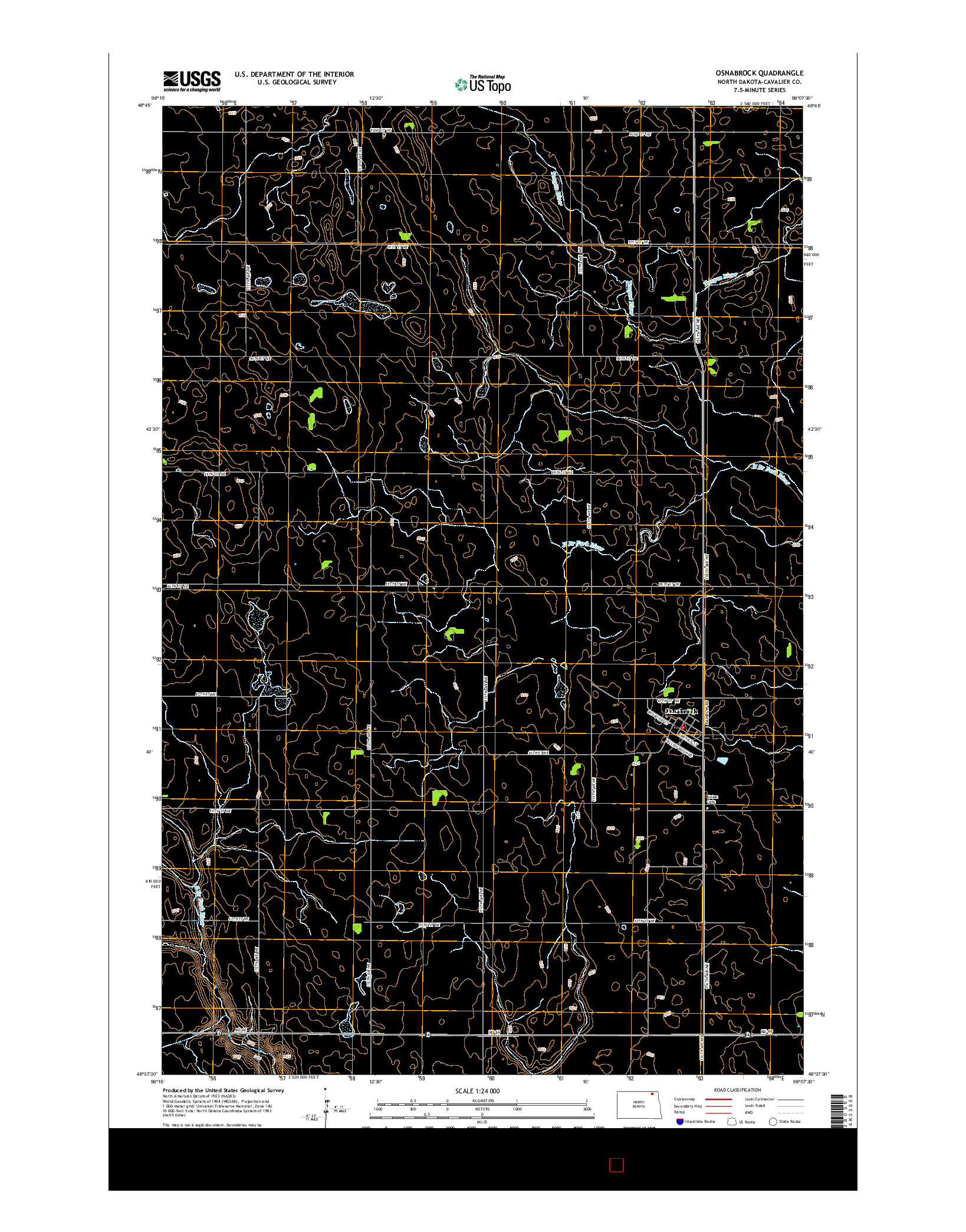 USGS US TOPO 7.5-MINUTE MAP FOR OSNABROCK, ND 2014