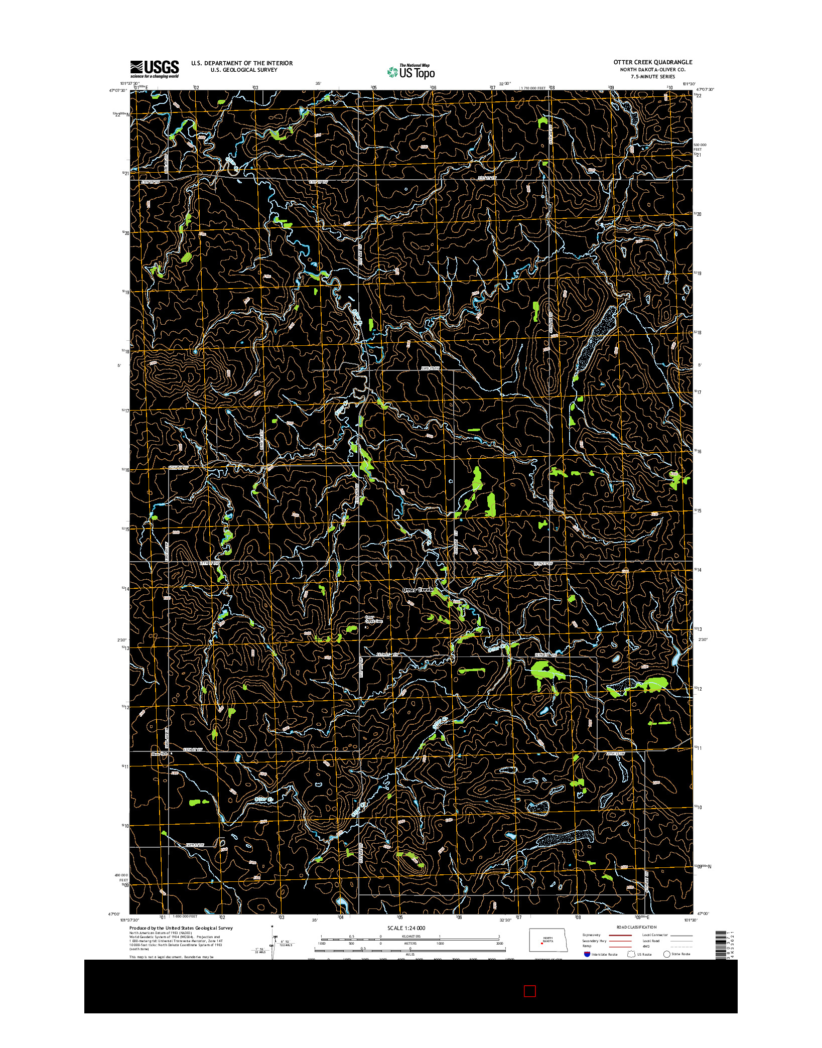 USGS US TOPO 7.5-MINUTE MAP FOR OTTER CREEK, ND 2014
