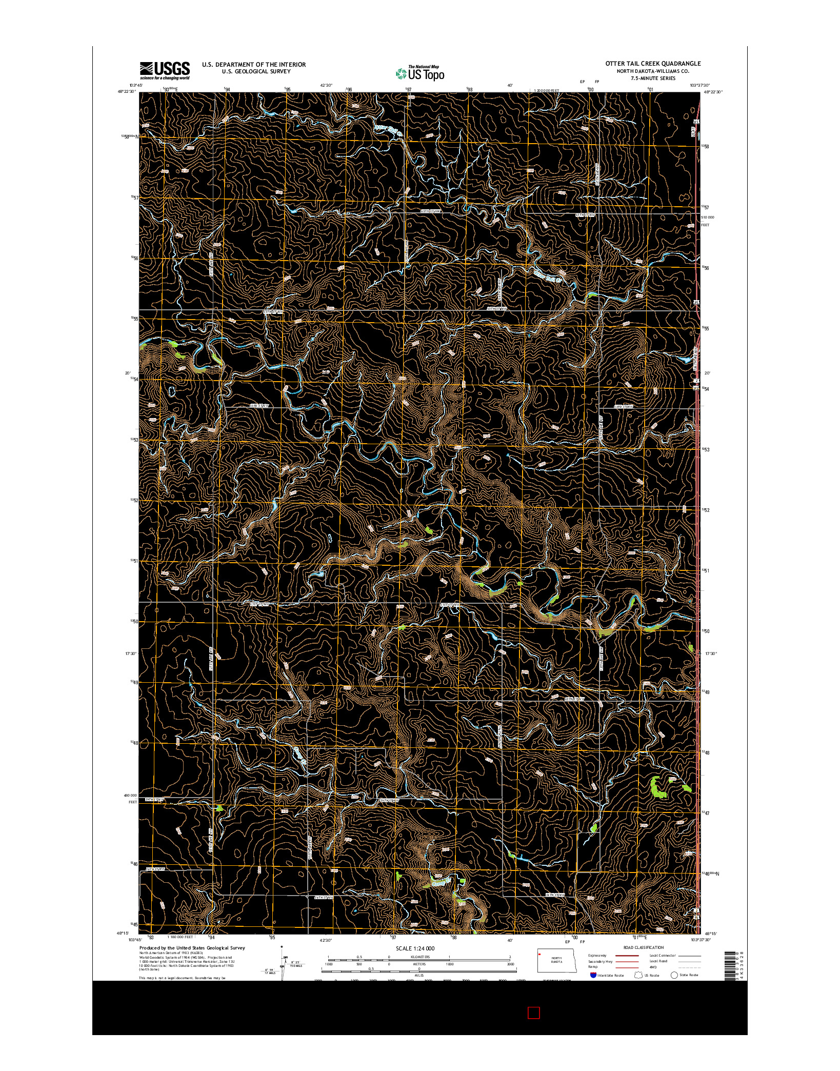 USGS US TOPO 7.5-MINUTE MAP FOR OTTER TAIL CREEK, ND 2014