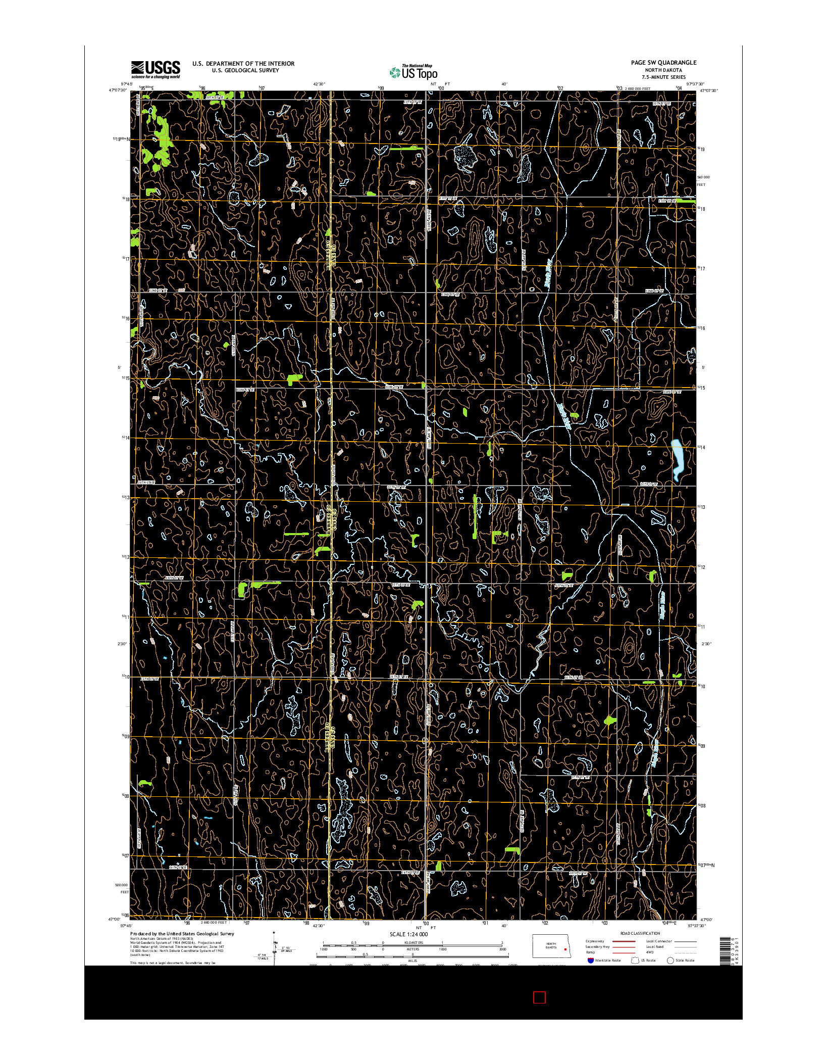 USGS US TOPO 7.5-MINUTE MAP FOR PAGE SW, ND 2014