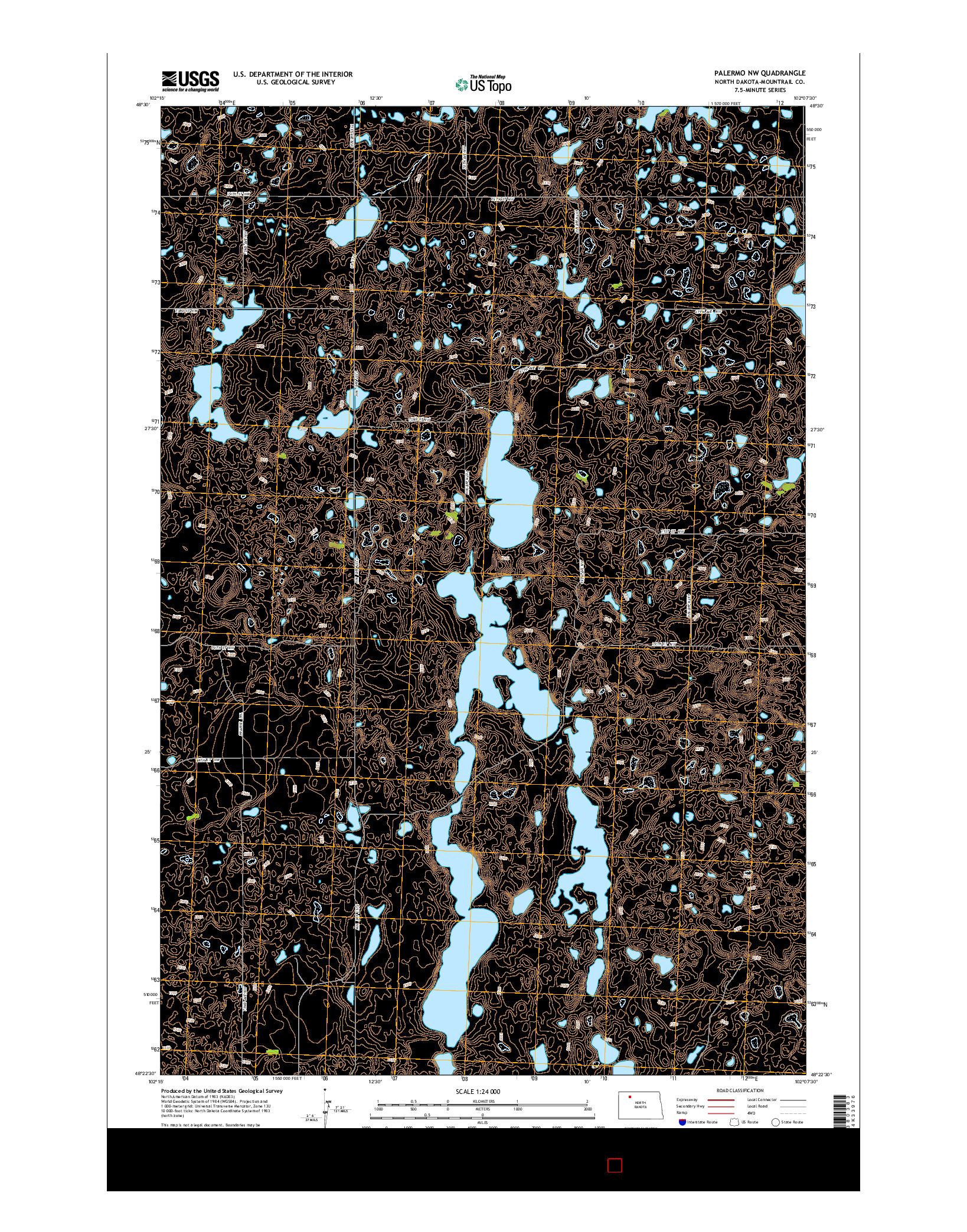 USGS US TOPO 7.5-MINUTE MAP FOR PALERMO NW, ND 2014