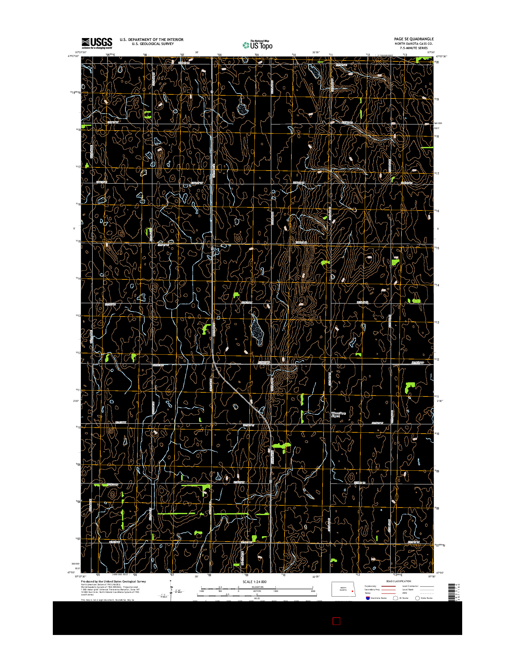 USGS US TOPO 7.5-MINUTE MAP FOR PAGE SE, ND 2014