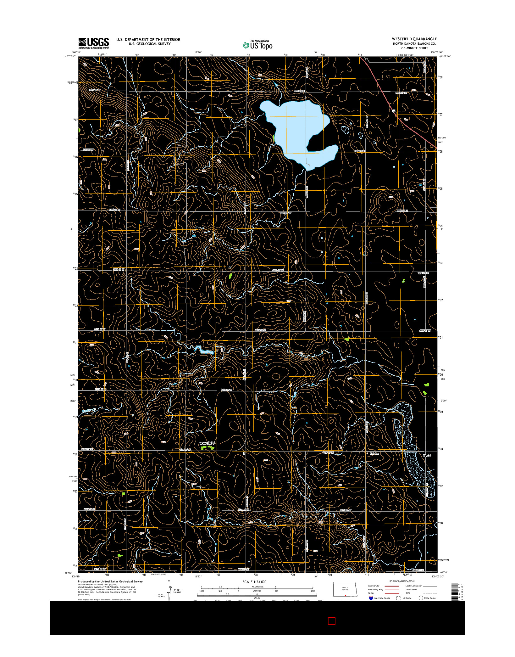 USGS US TOPO 7.5-MINUTE MAP FOR WESTFIELD, ND 2014