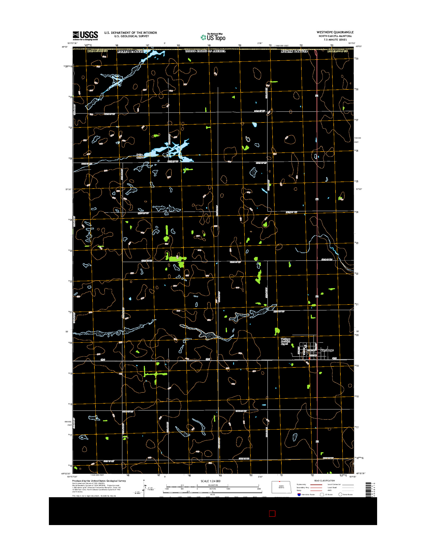 USGS US TOPO 7.5-MINUTE MAP FOR WESTHOPE, ND-MB 2014