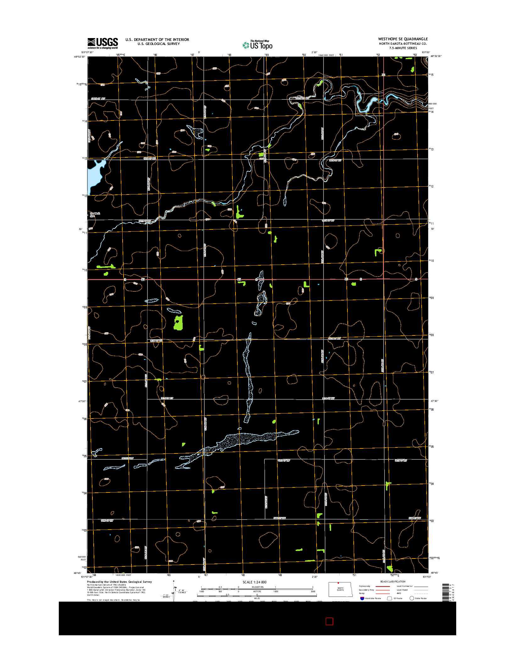 USGS US TOPO 7.5-MINUTE MAP FOR WESTHOPE SE, ND 2014