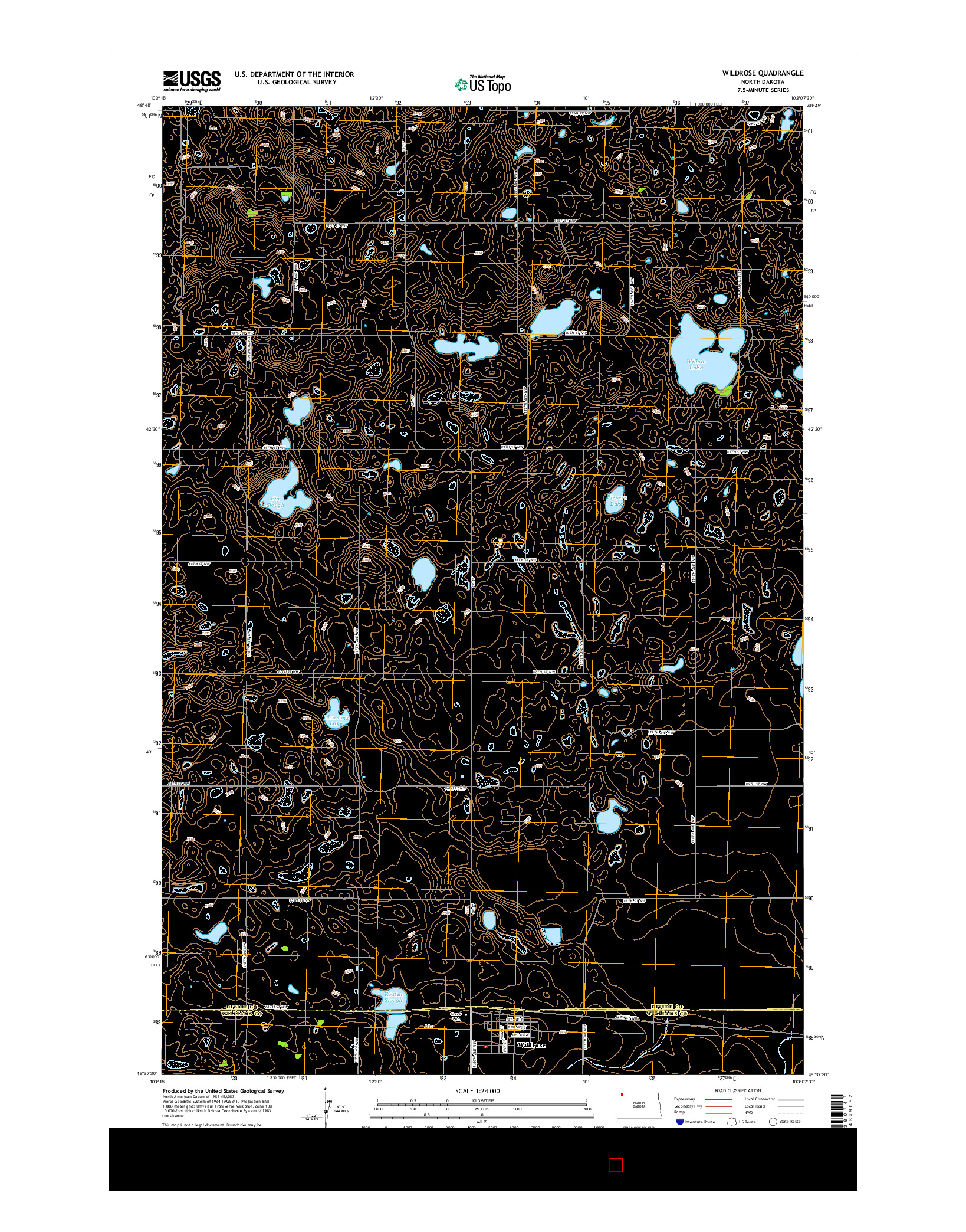 USGS US TOPO 7.5-MINUTE MAP FOR WILDROSE, ND 2014