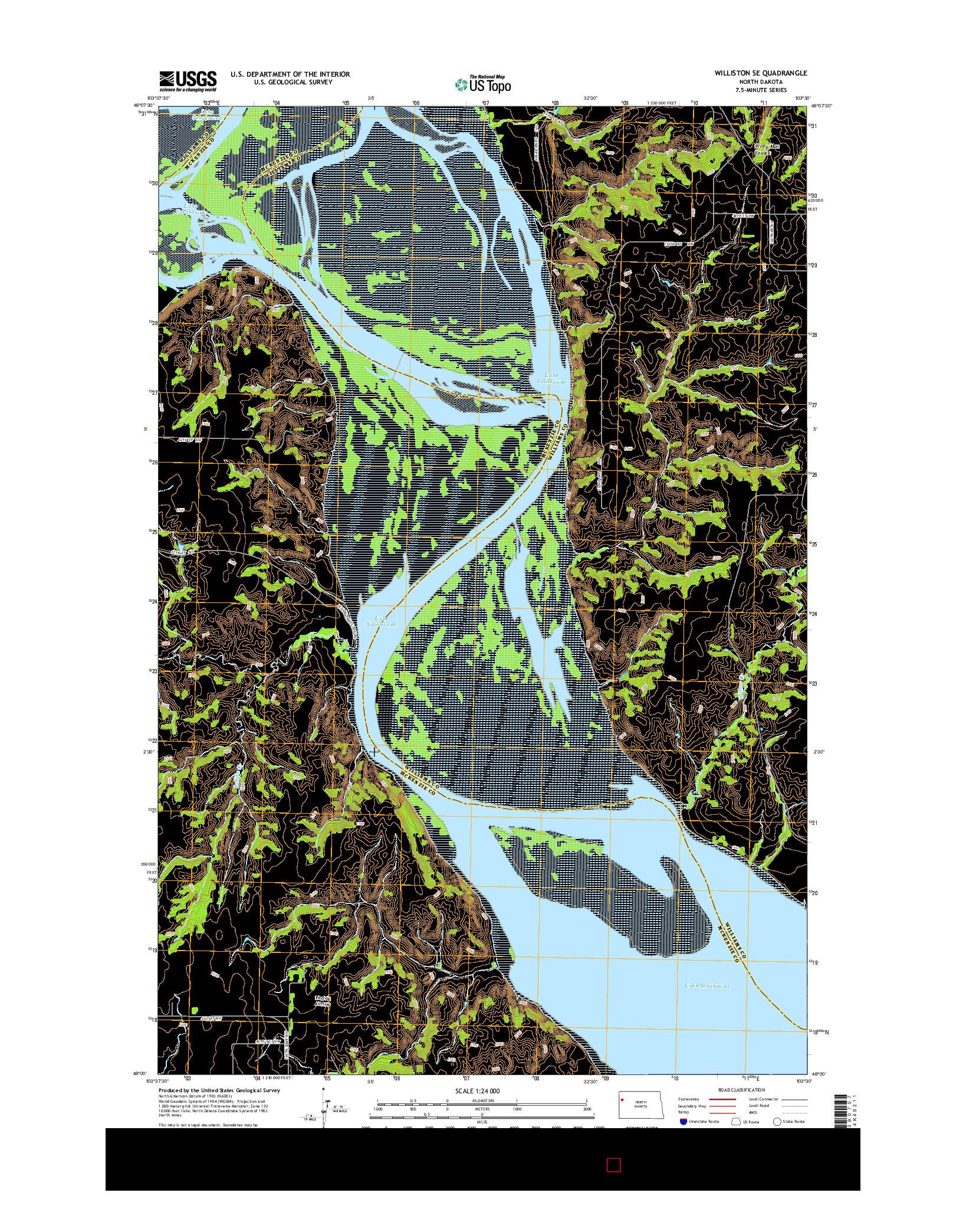 USGS US TOPO 7.5-MINUTE MAP FOR WILLISTON SE, ND 2014