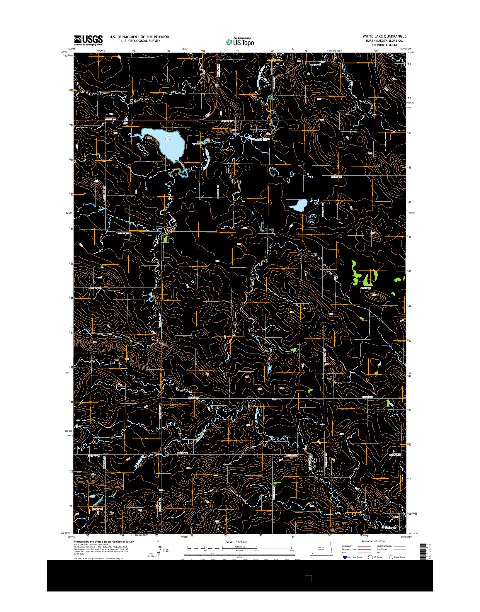USGS US TOPO 7.5-MINUTE MAP FOR WHITE LAKE, ND 2014
