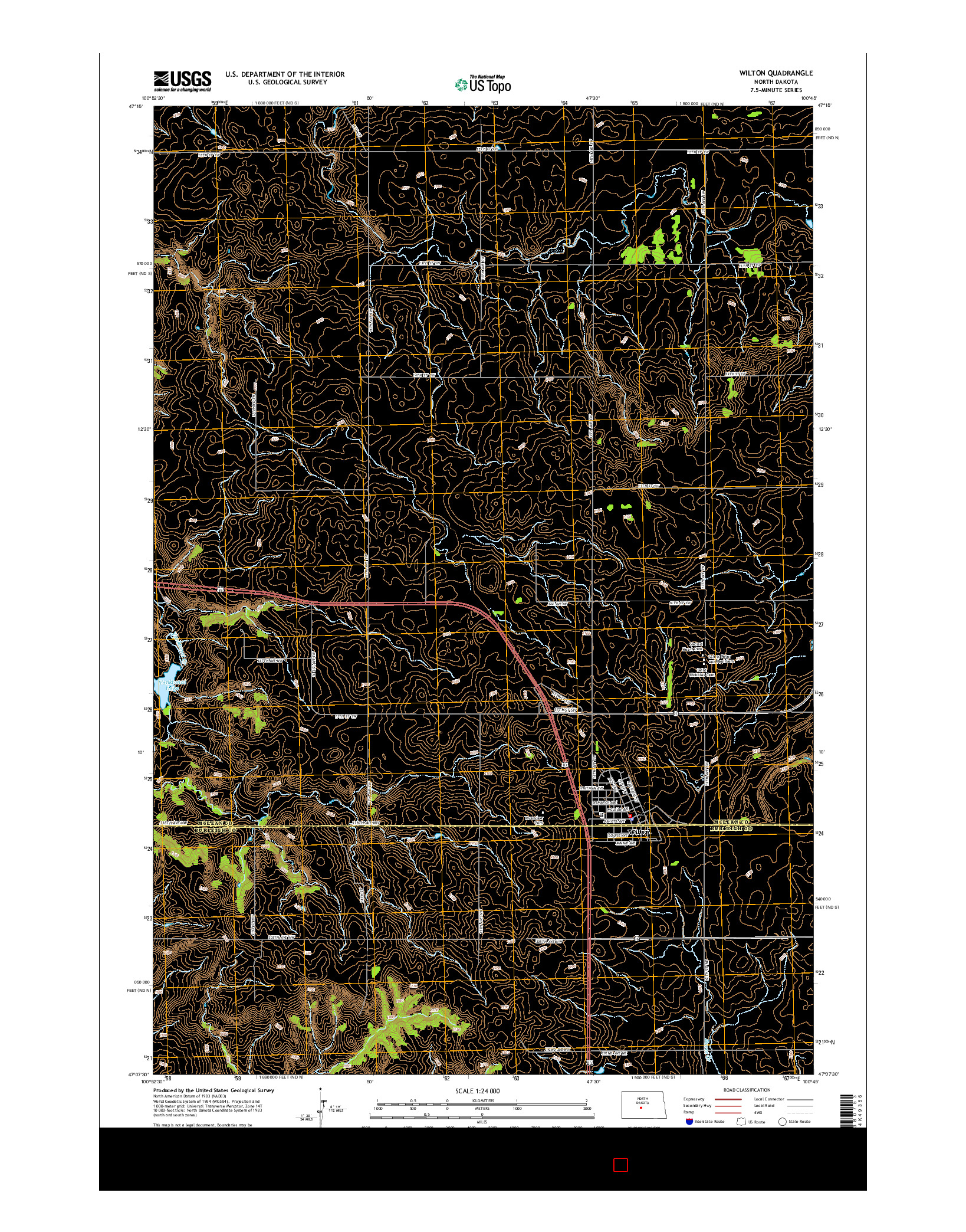 USGS US TOPO 7.5-MINUTE MAP FOR WILTON, ND 2014