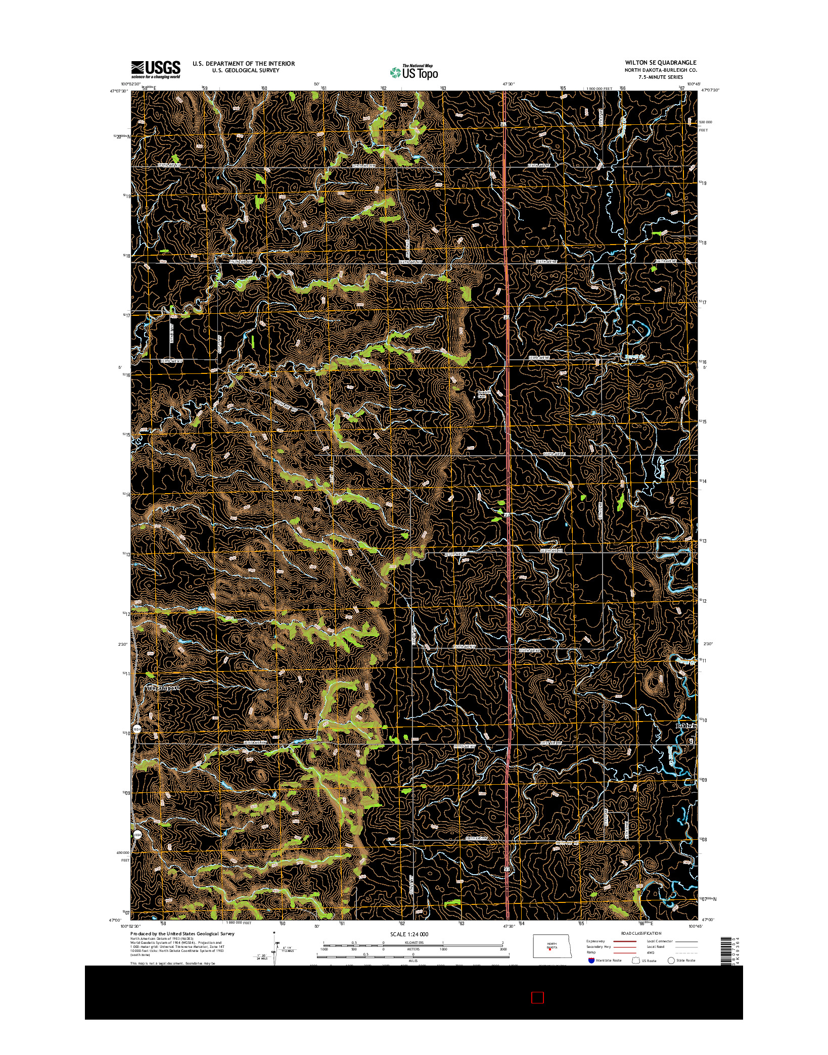 USGS US TOPO 7.5-MINUTE MAP FOR WILTON SE, ND 2014