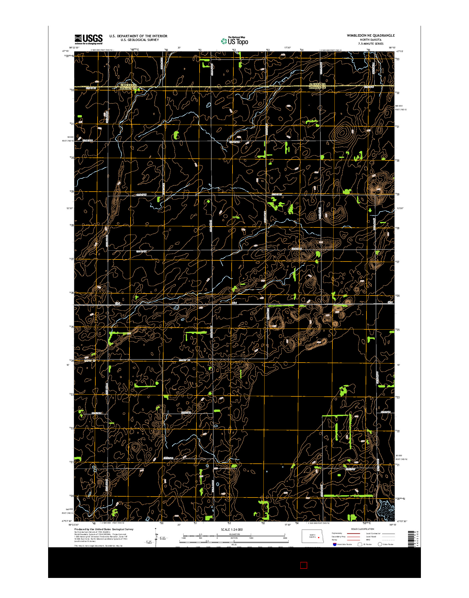 USGS US TOPO 7.5-MINUTE MAP FOR WIMBLEDON NE, ND 2014