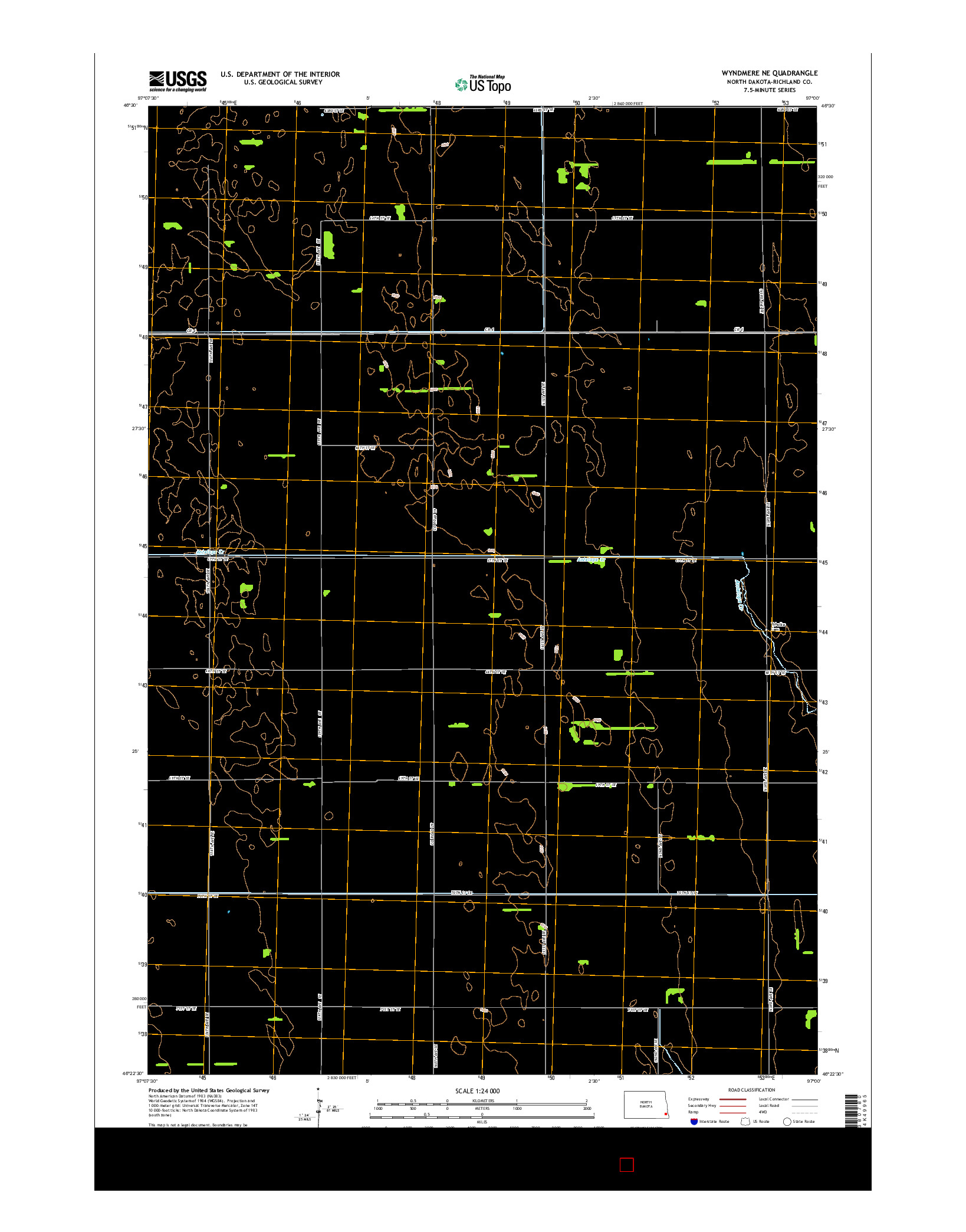 USGS US TOPO 7.5-MINUTE MAP FOR WYNDMERE NE, ND 2014