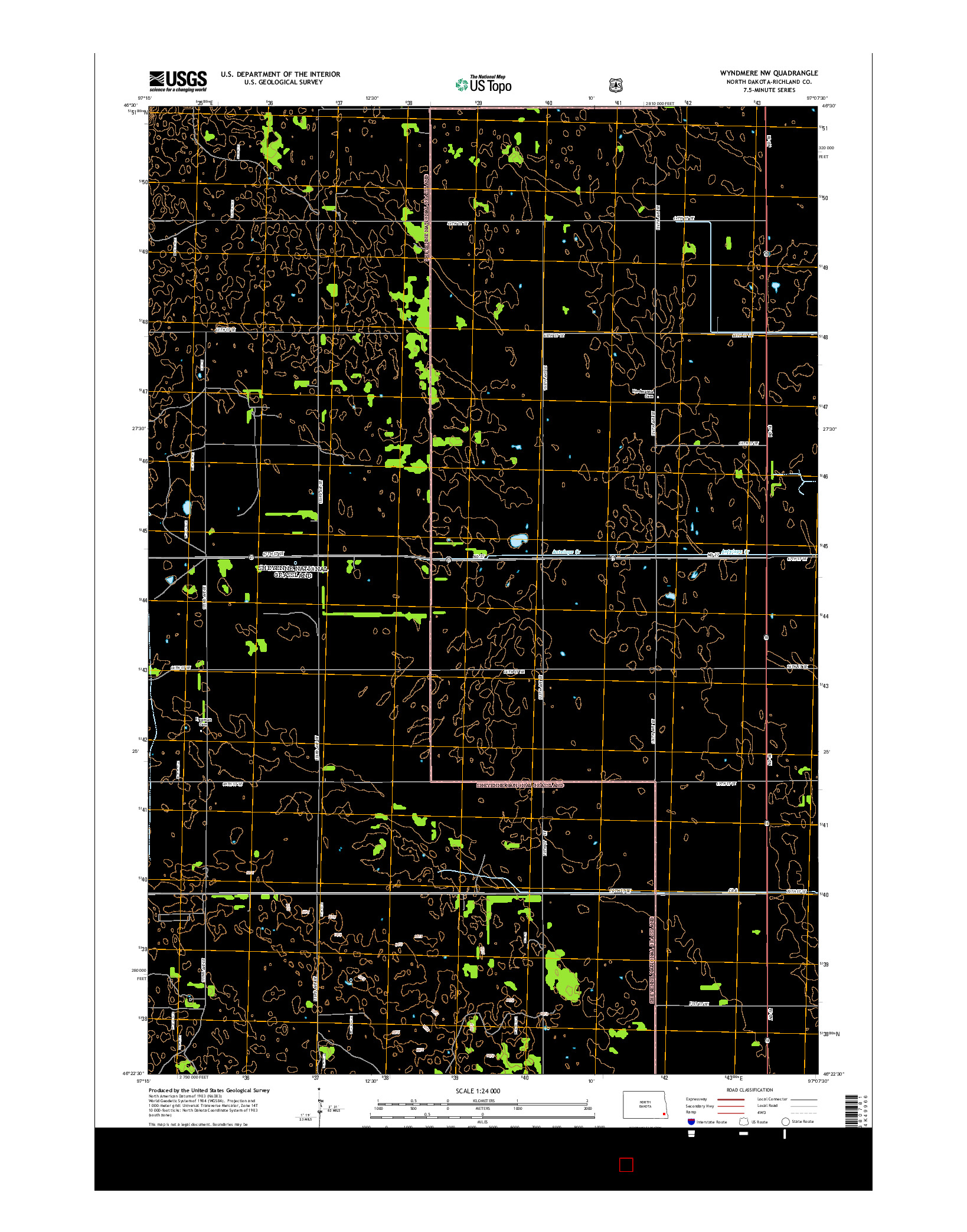 USGS US TOPO 7.5-MINUTE MAP FOR WYNDMERE NW, ND 2014