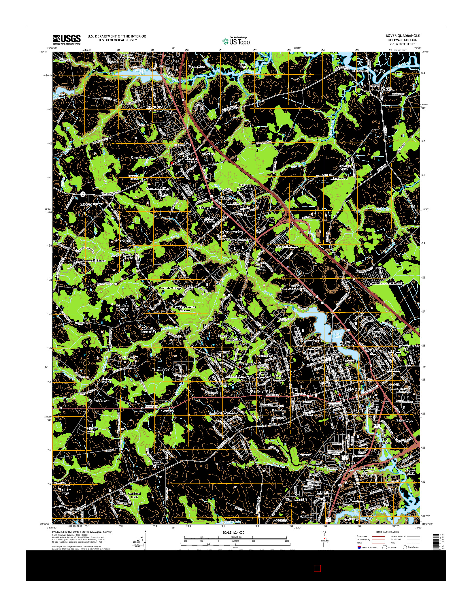 USGS US TOPO 7.5-MINUTE MAP FOR DOVER, DE 2014