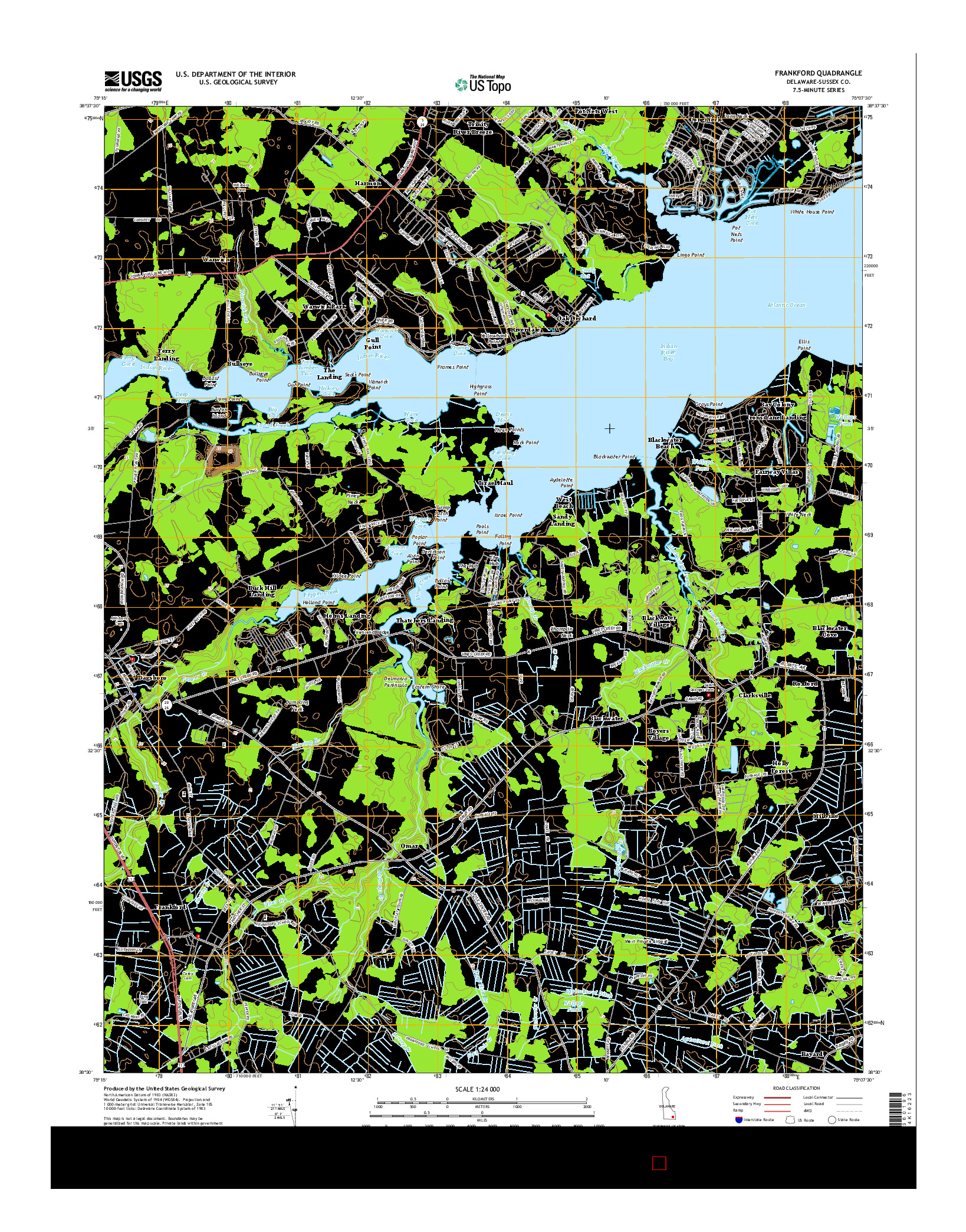 USGS US TOPO 7.5-MINUTE MAP FOR FRANKFORD, DE 2014