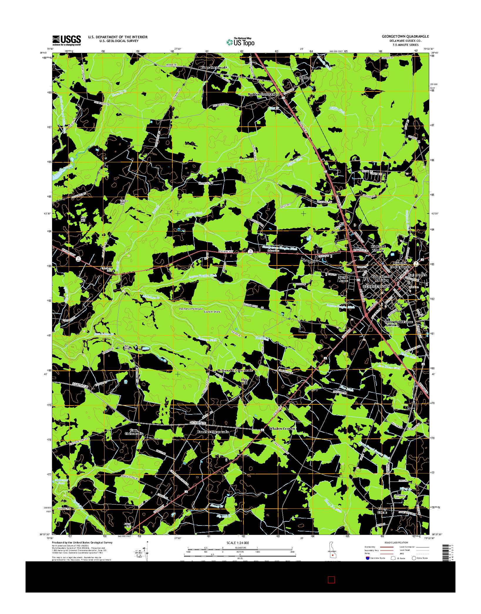 USGS US TOPO 7.5-MINUTE MAP FOR GEORGETOWN, DE 2014