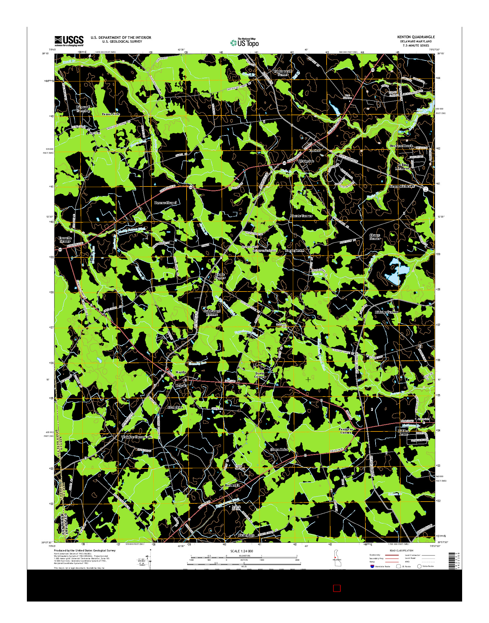 USGS US TOPO 7.5-MINUTE MAP FOR KENTON, DE-MD 2014