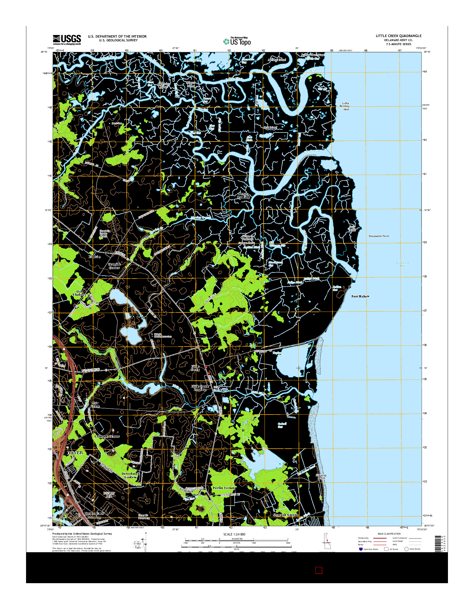 USGS US TOPO 7.5-MINUTE MAP FOR LITTLE CREEK, DE 2014