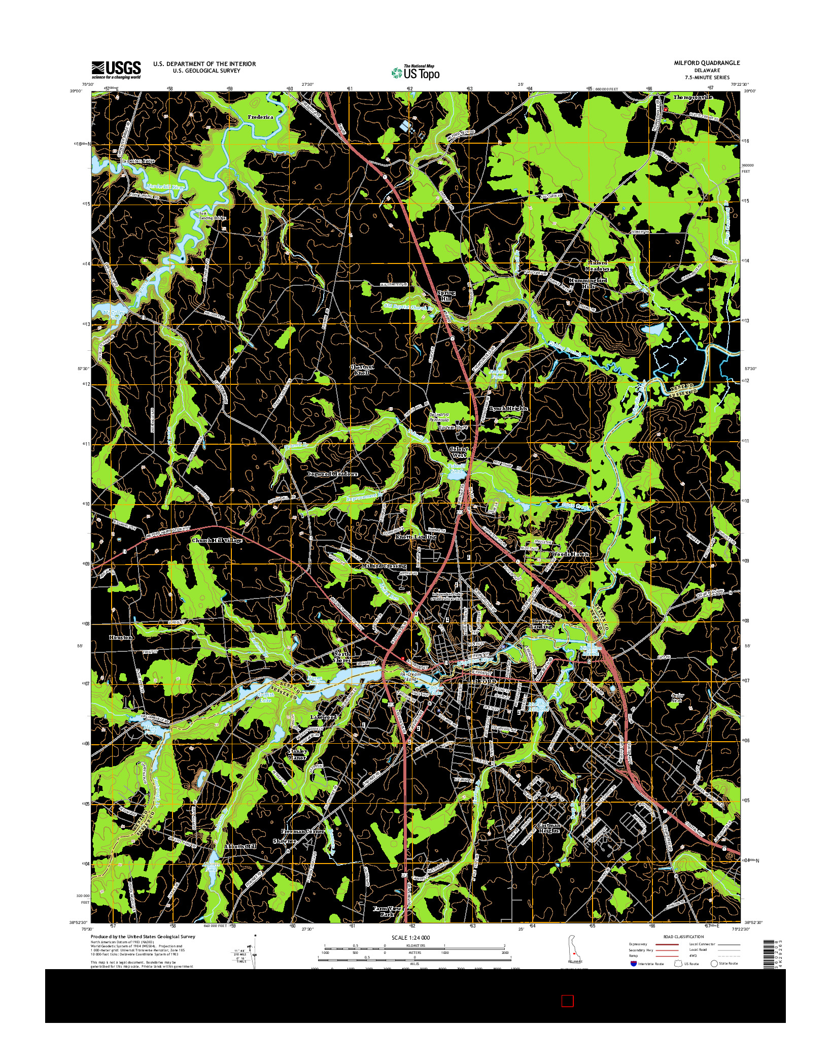 USGS US TOPO 7.5-MINUTE MAP FOR MILFORD, DE 2014