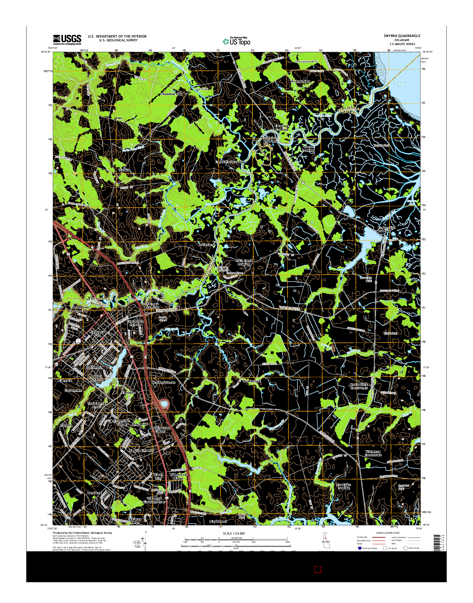 USGS US TOPO 7.5-MINUTE MAP FOR SMYRNA, DE 2014
