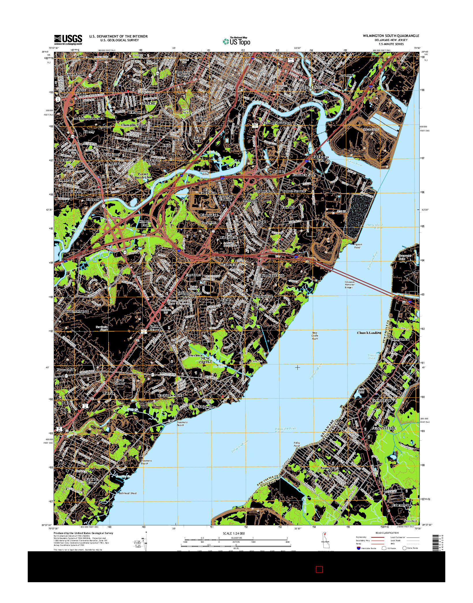 USGS US TOPO 7.5-MINUTE MAP FOR WILMINGTON SOUTH, DE-NJ 2014