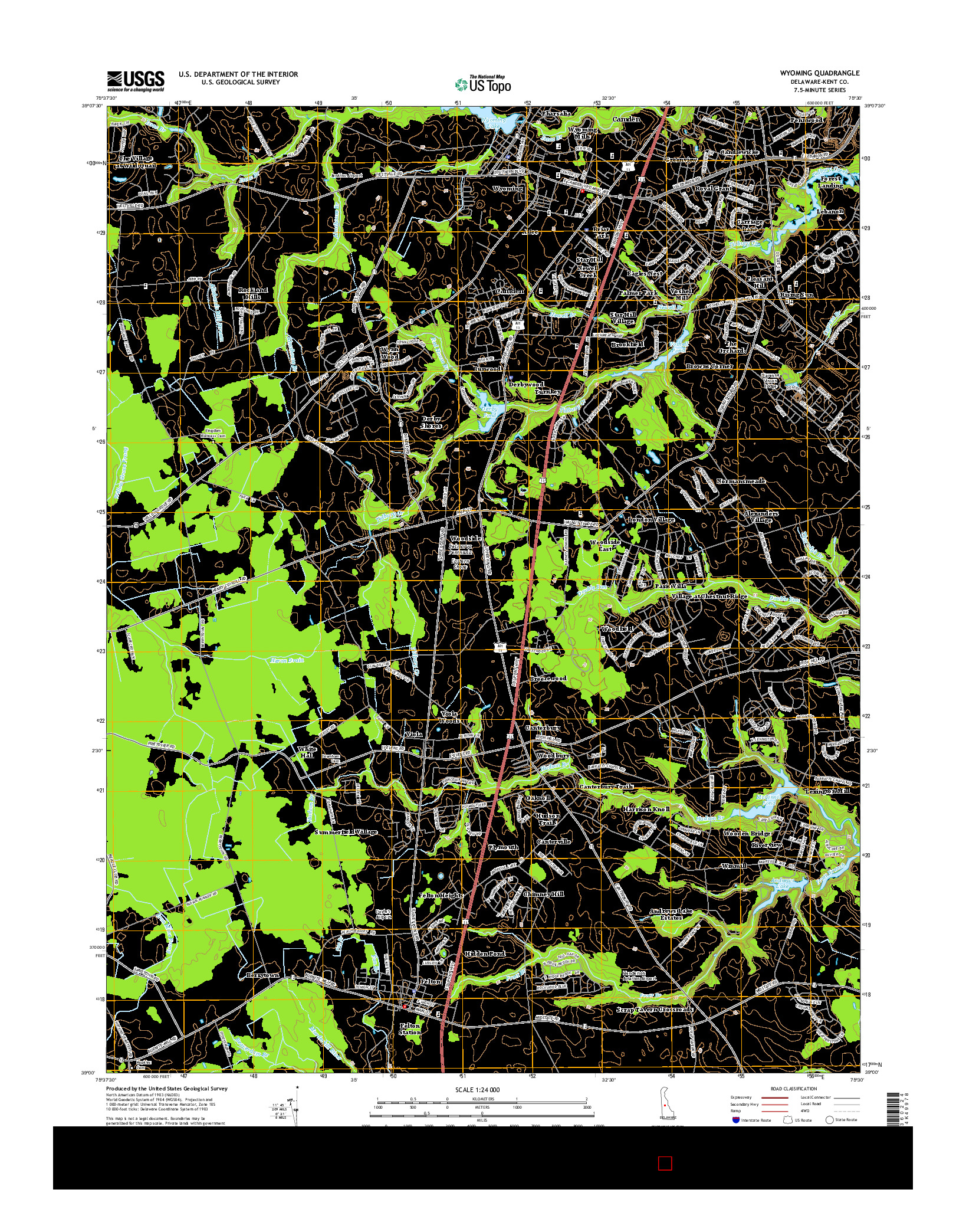 USGS US TOPO 7.5-MINUTE MAP FOR WYOMING, DE 2014