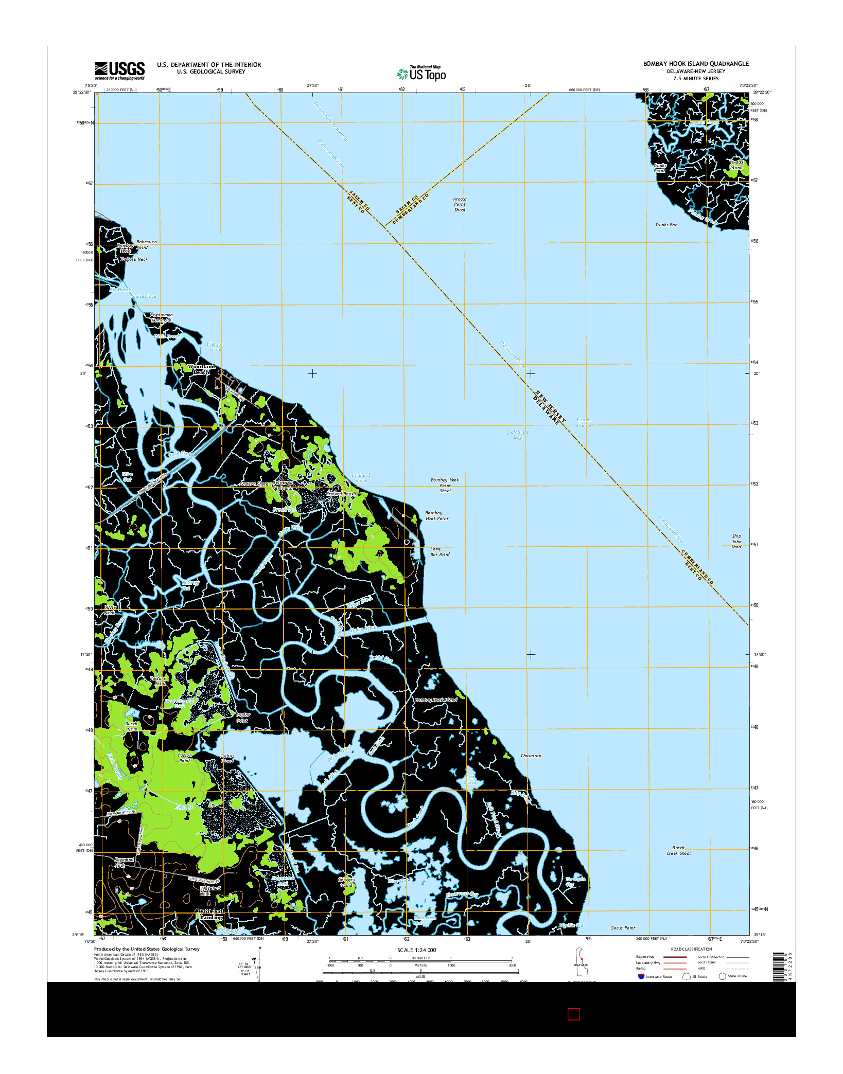 USGS US TOPO 7.5-MINUTE MAP FOR BOMBAY HOOK ISLAND, DE-NJ 2014