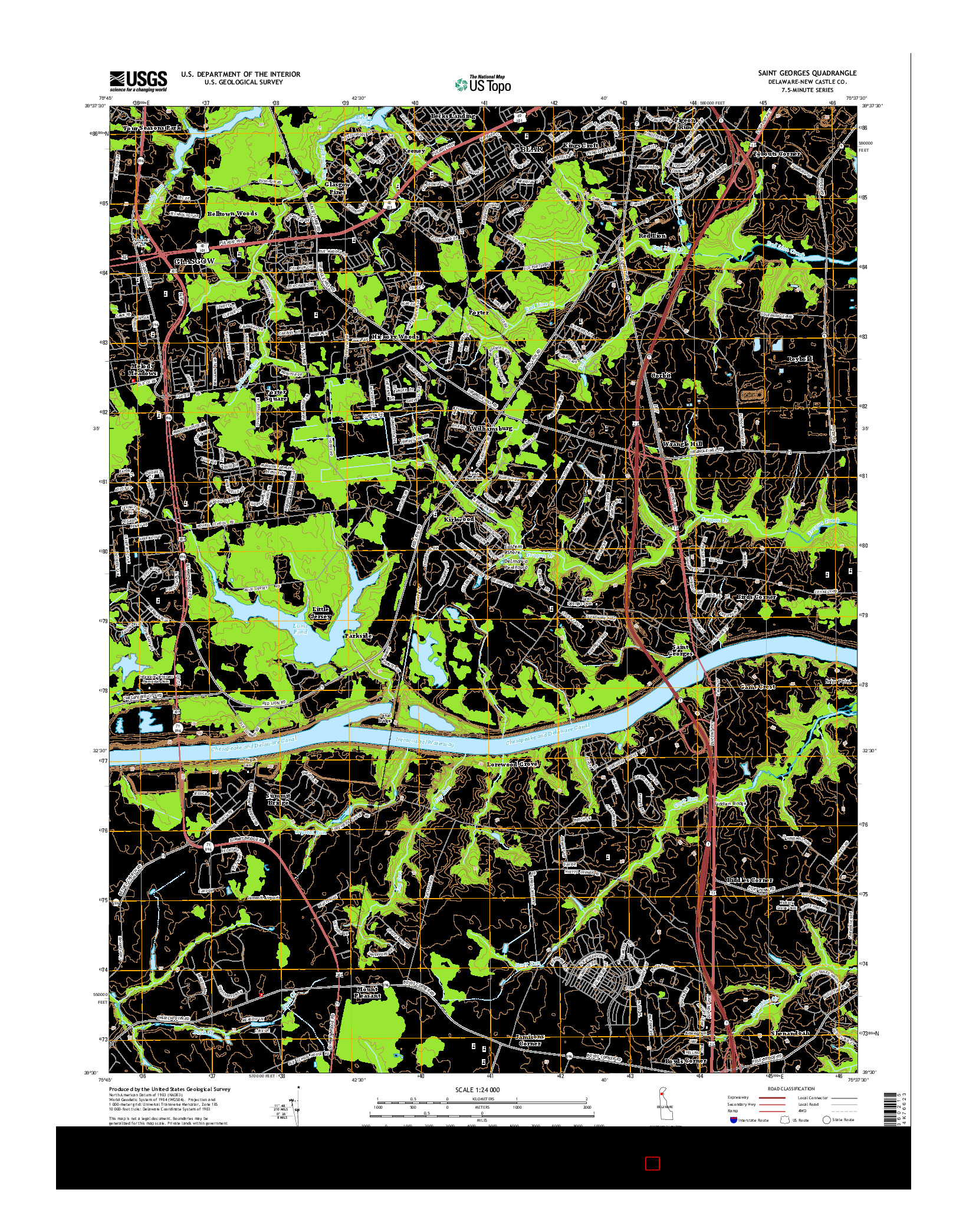 USGS US TOPO 7.5-MINUTE MAP FOR SAINT GEORGES, DE 2014