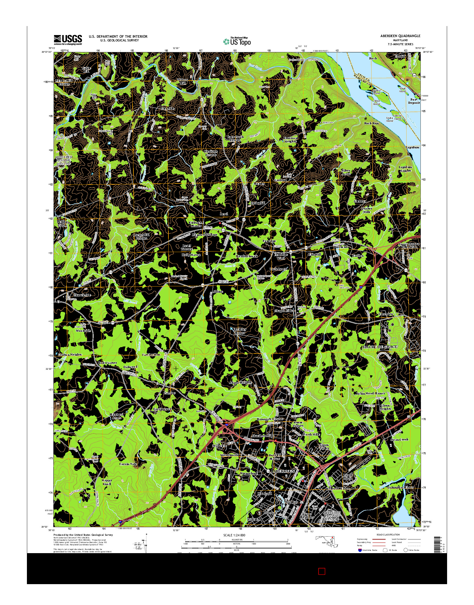 USGS US TOPO 7.5-MINUTE MAP FOR ABERDEEN, MD 2014