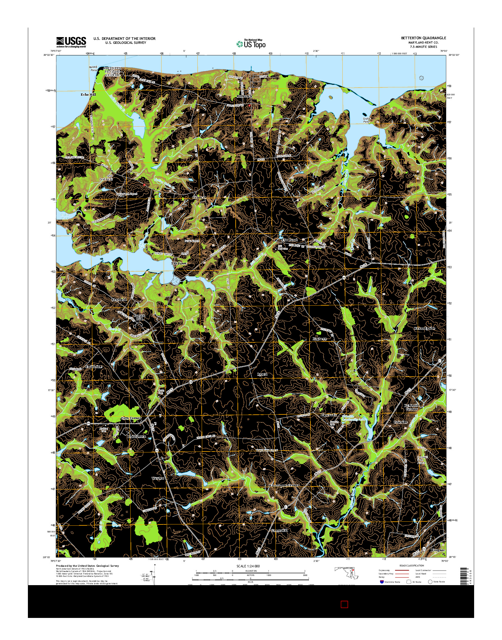 USGS US TOPO 7.5-MINUTE MAP FOR BETTERTON, MD 2014