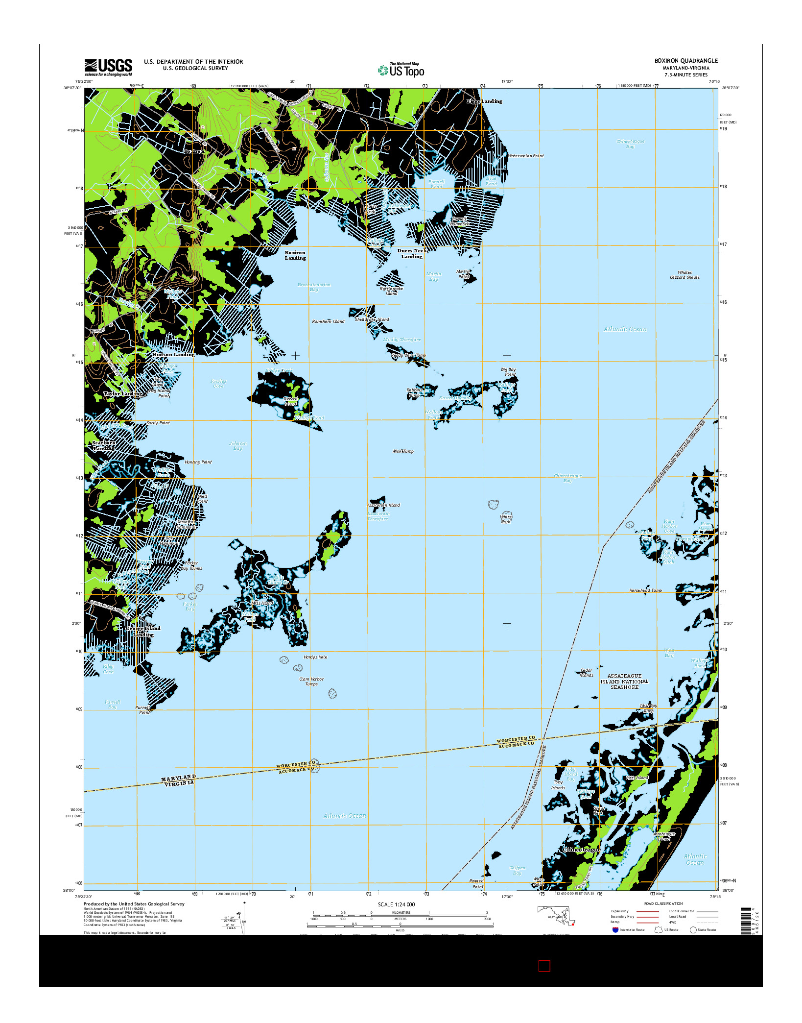 USGS US TOPO 7.5-MINUTE MAP FOR BOXIRON, MD-VA 2014