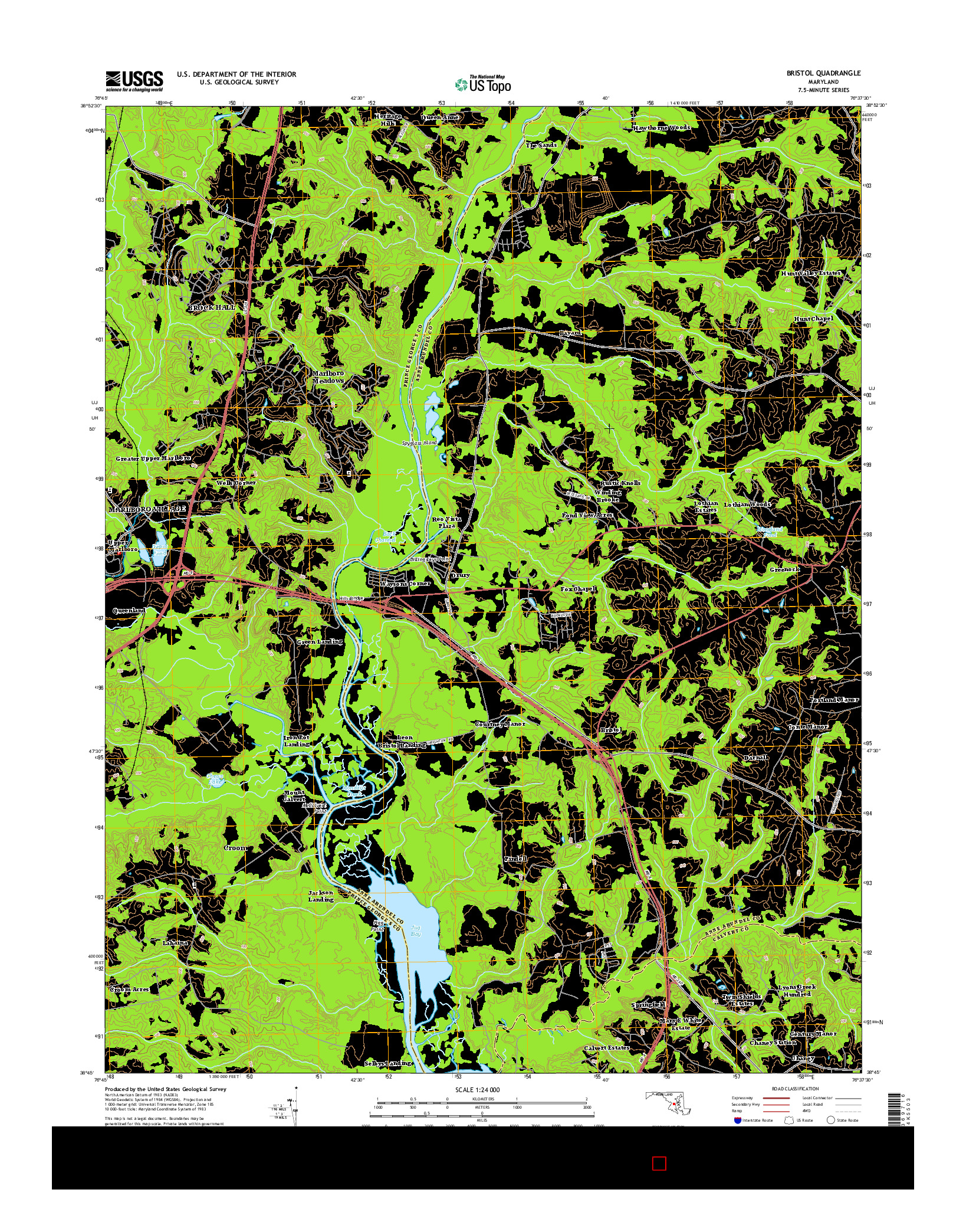 USGS US TOPO 7.5-MINUTE MAP FOR BRISTOL, MD 2014