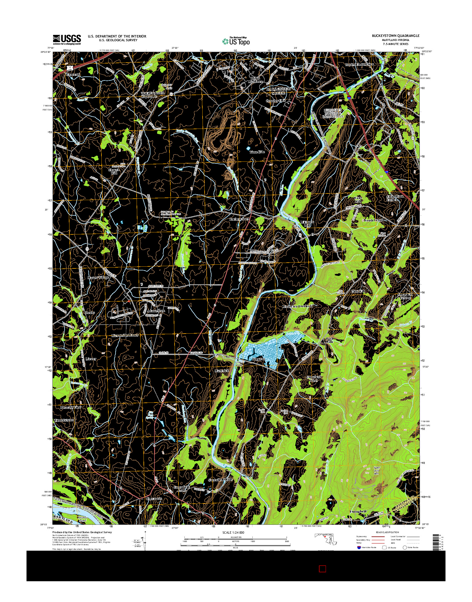 USGS US TOPO 7.5-MINUTE MAP FOR BUCKEYSTOWN, MD-VA 2014