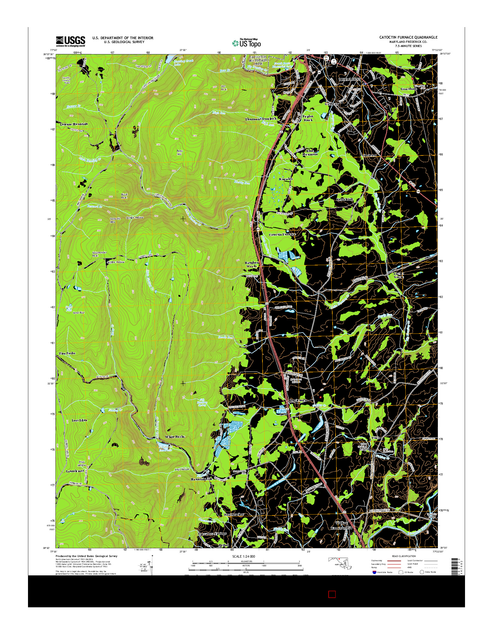 USGS US TOPO 7.5-MINUTE MAP FOR CATOCTIN FURNACE, MD 2014