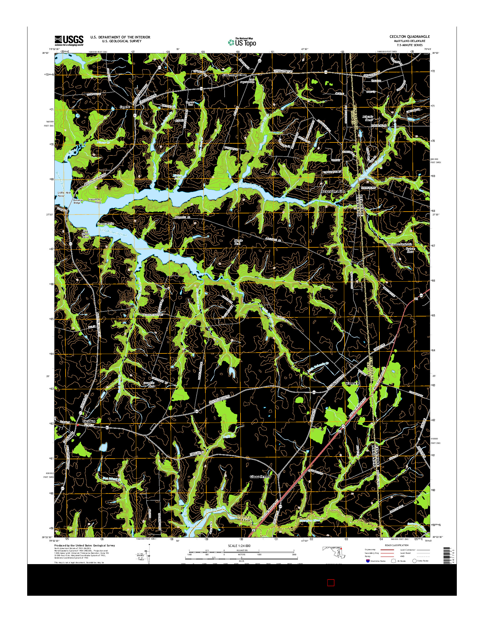 USGS US TOPO 7.5-MINUTE MAP FOR CECILTON, MD-DE 2014