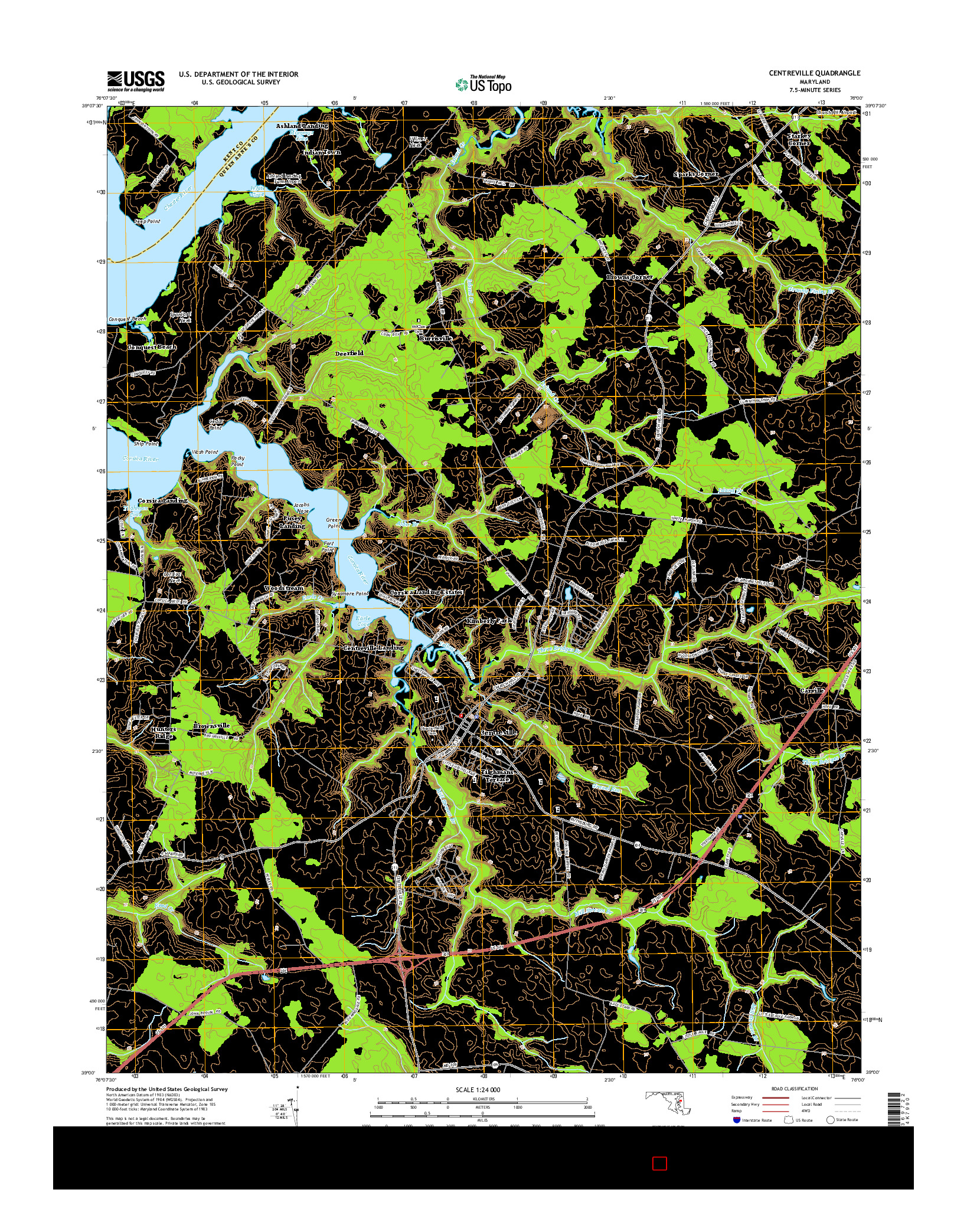 USGS US TOPO 7.5-MINUTE MAP FOR CENTREVILLE, MD 2014