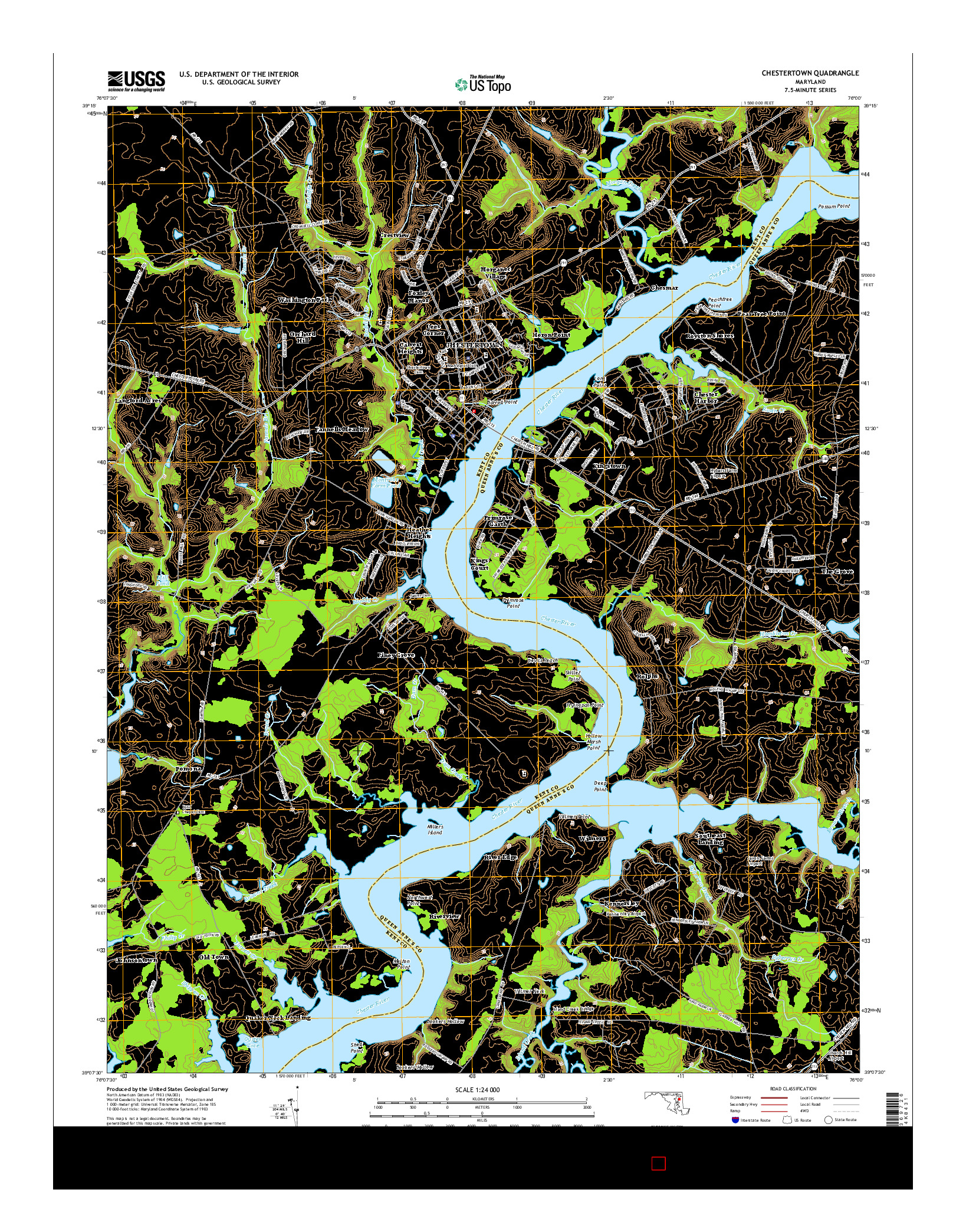 USGS US TOPO 7.5-MINUTE MAP FOR CHESTERTOWN, MD 2014