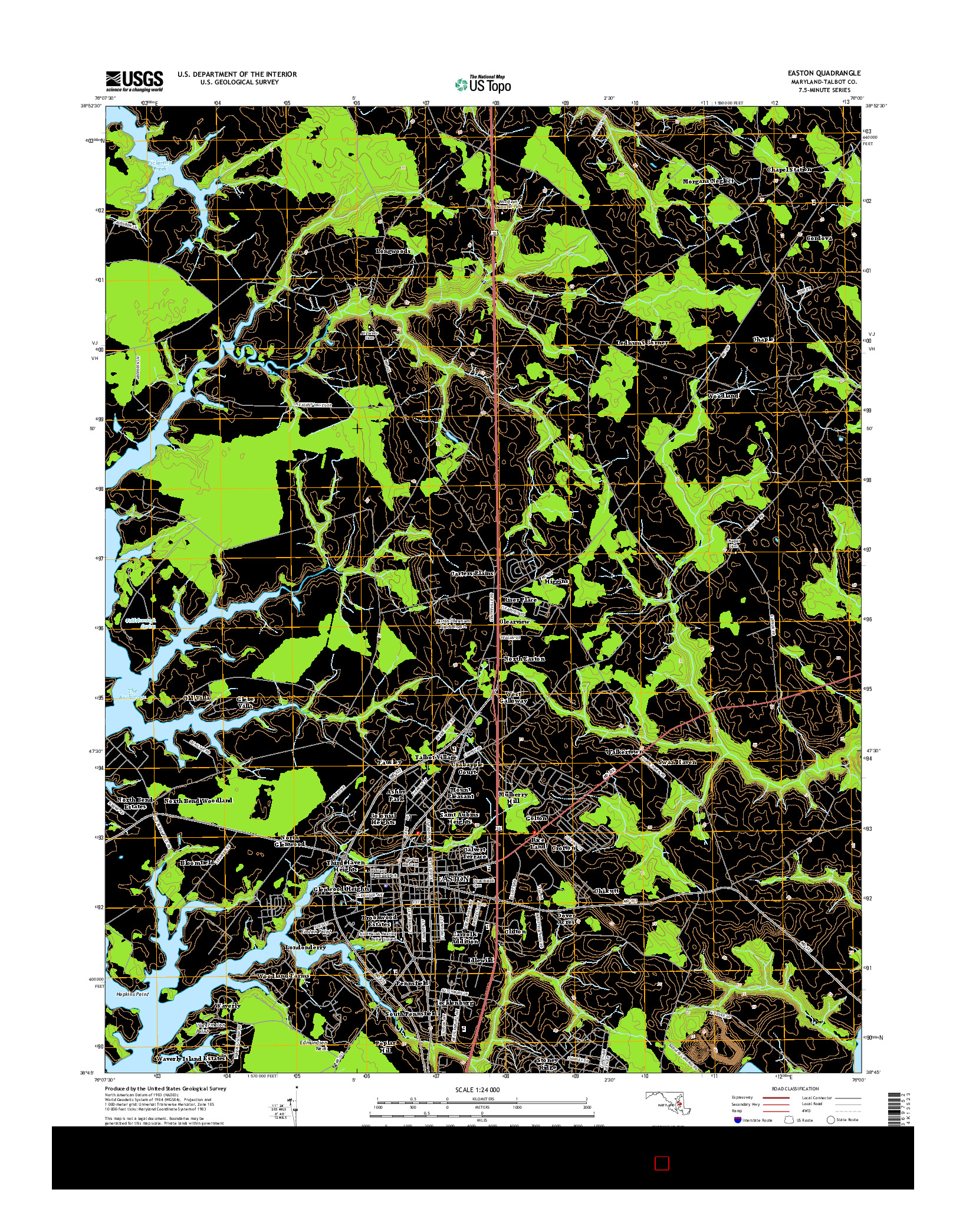 USGS US TOPO 7.5-MINUTE MAP FOR EASTON, MD 2014