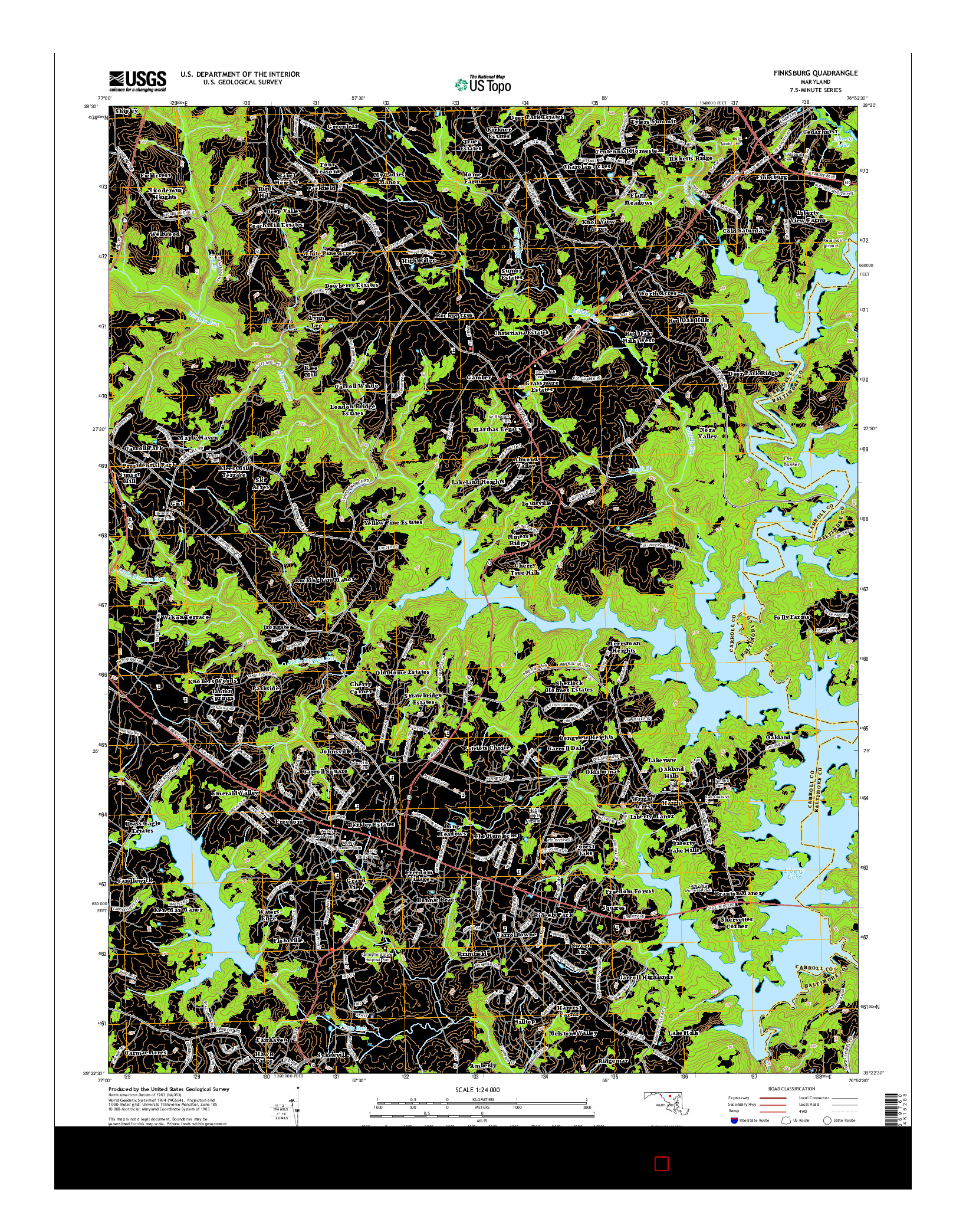USGS US TOPO 7.5-MINUTE MAP FOR FINKSBURG, MD 2014