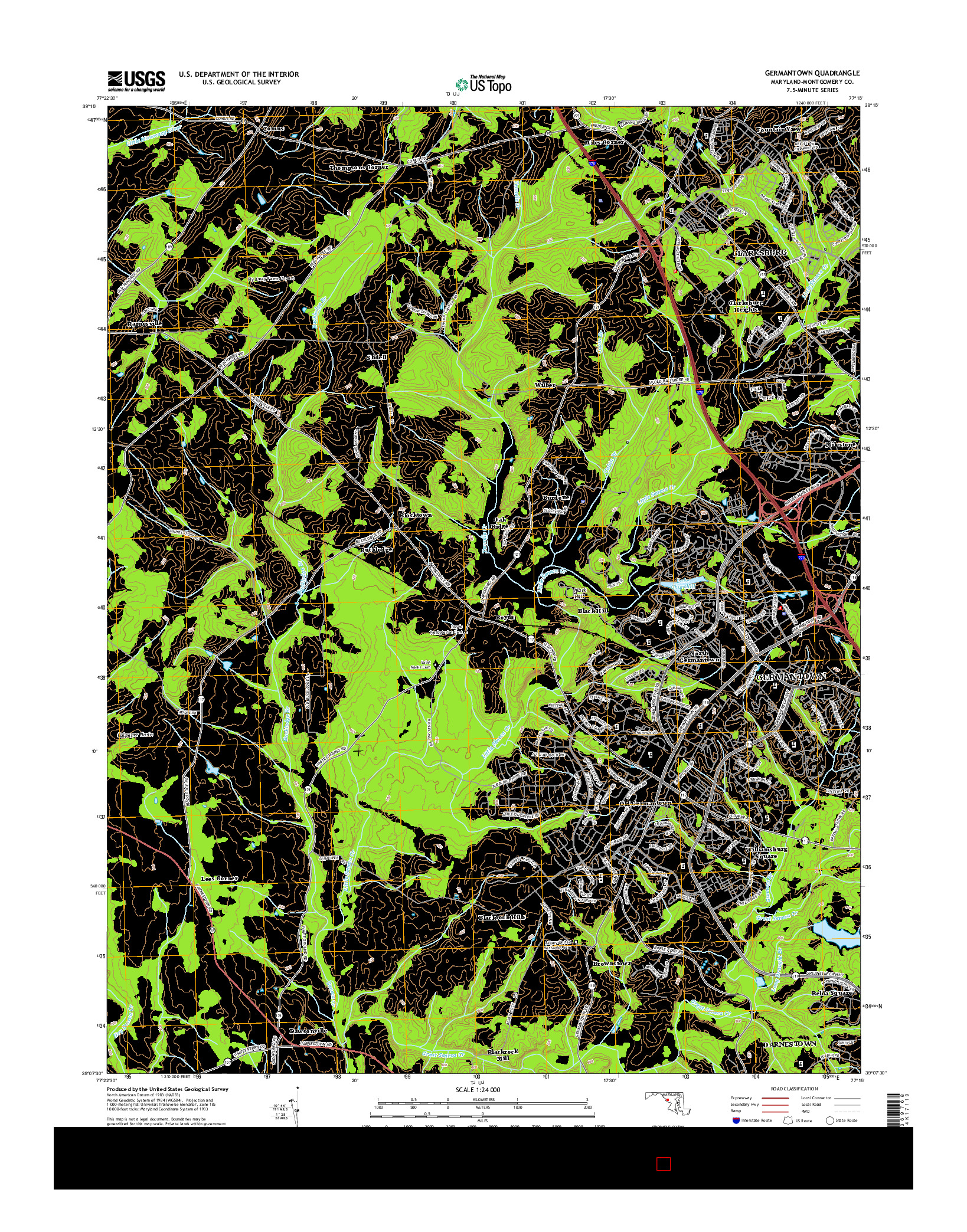 USGS US TOPO 7.5-MINUTE MAP FOR GERMANTOWN, MD 2014