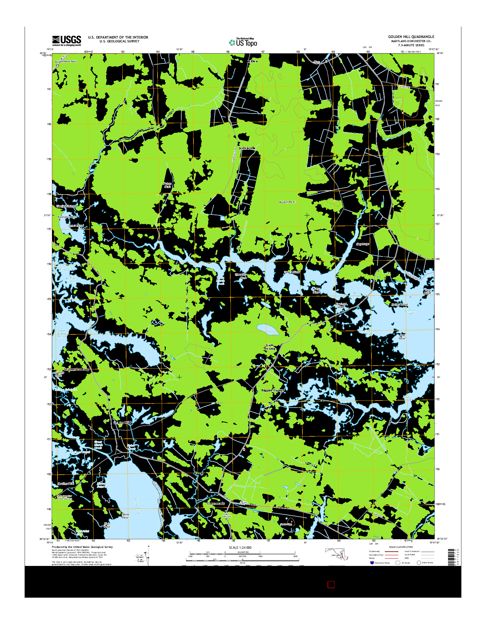 USGS US TOPO 7.5-MINUTE MAP FOR GOLDEN HILL, MD 2014