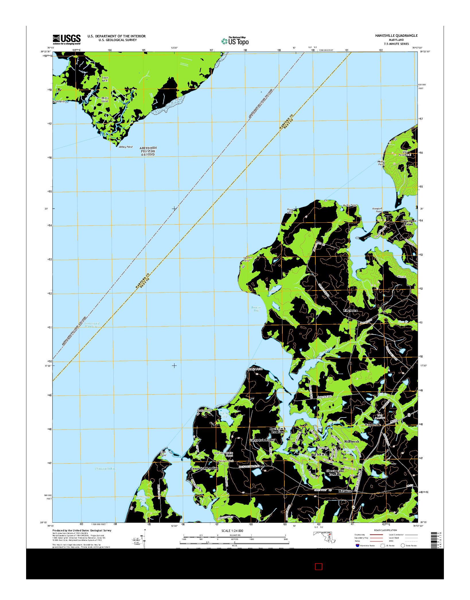 USGS US TOPO 7.5-MINUTE MAP FOR HANESVILLE, MD 2014