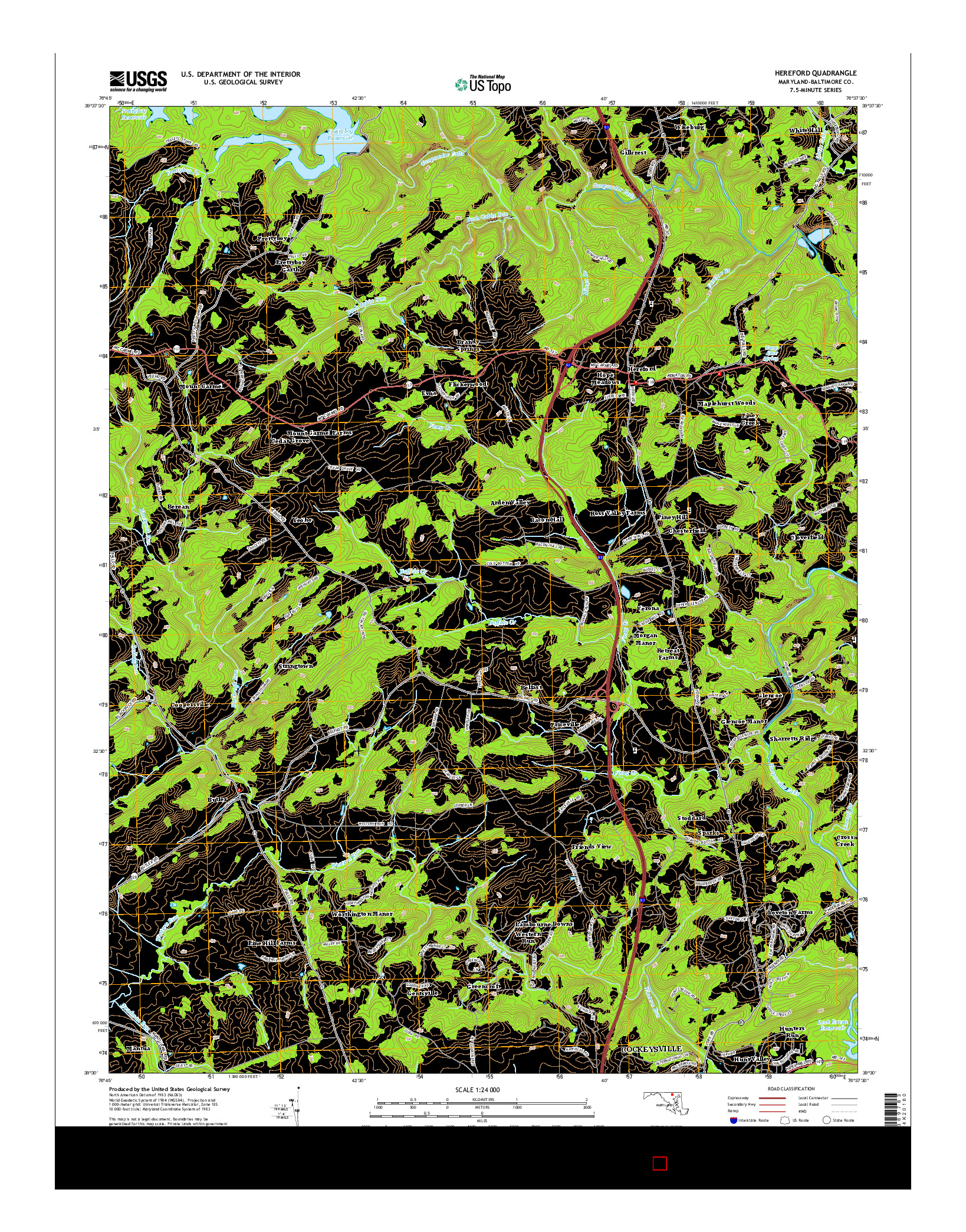 USGS US TOPO 7.5-MINUTE MAP FOR HEREFORD, MD 2014