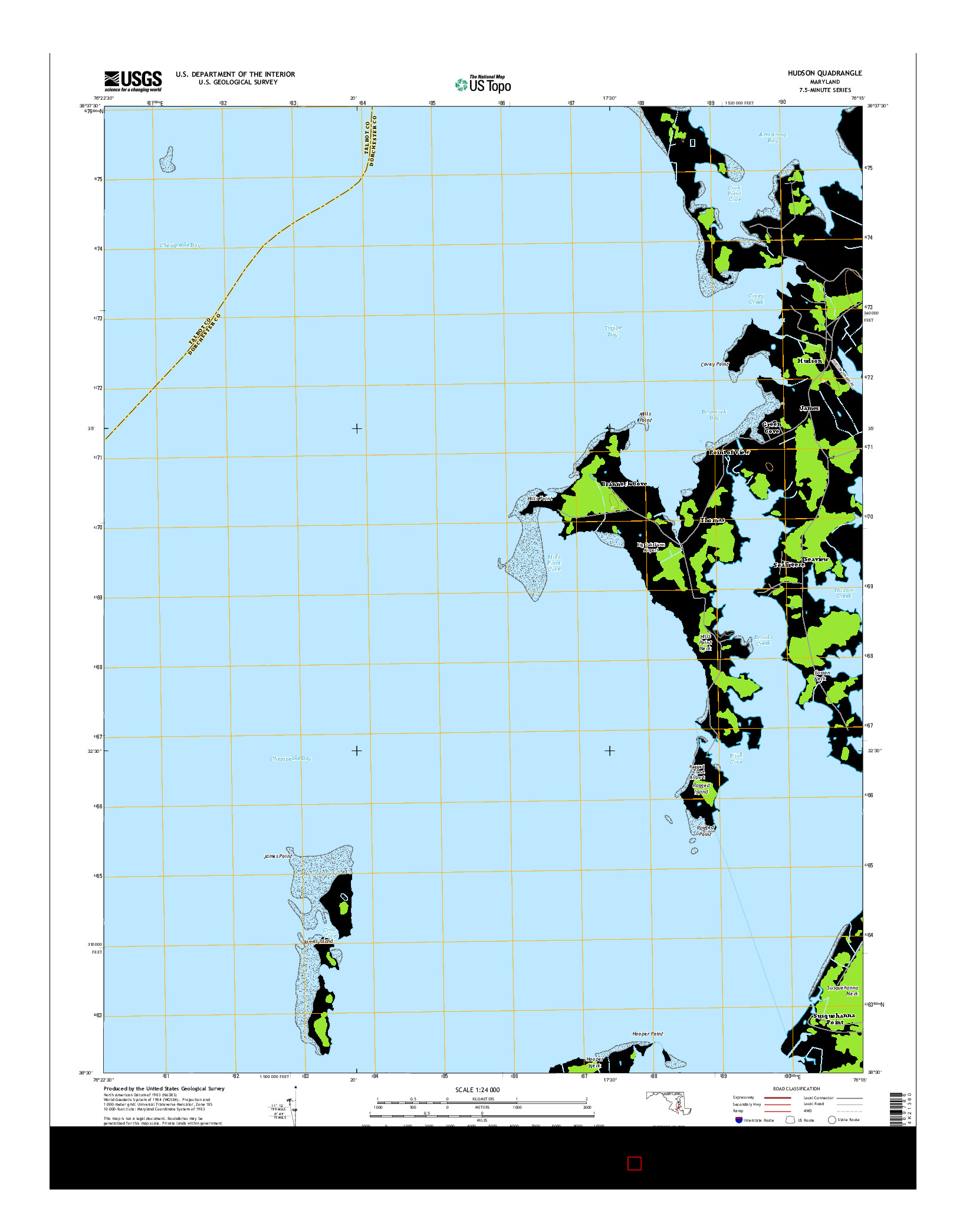 USGS US TOPO 7.5-MINUTE MAP FOR HUDSON, MD 2014